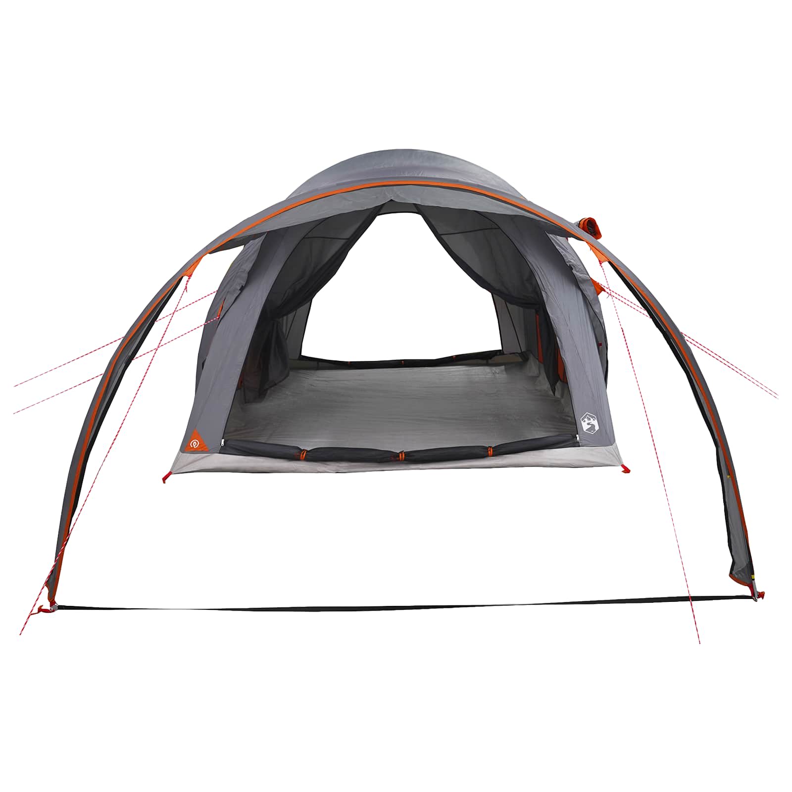 Tenda a tunnel Grigio e arancione 6 persone