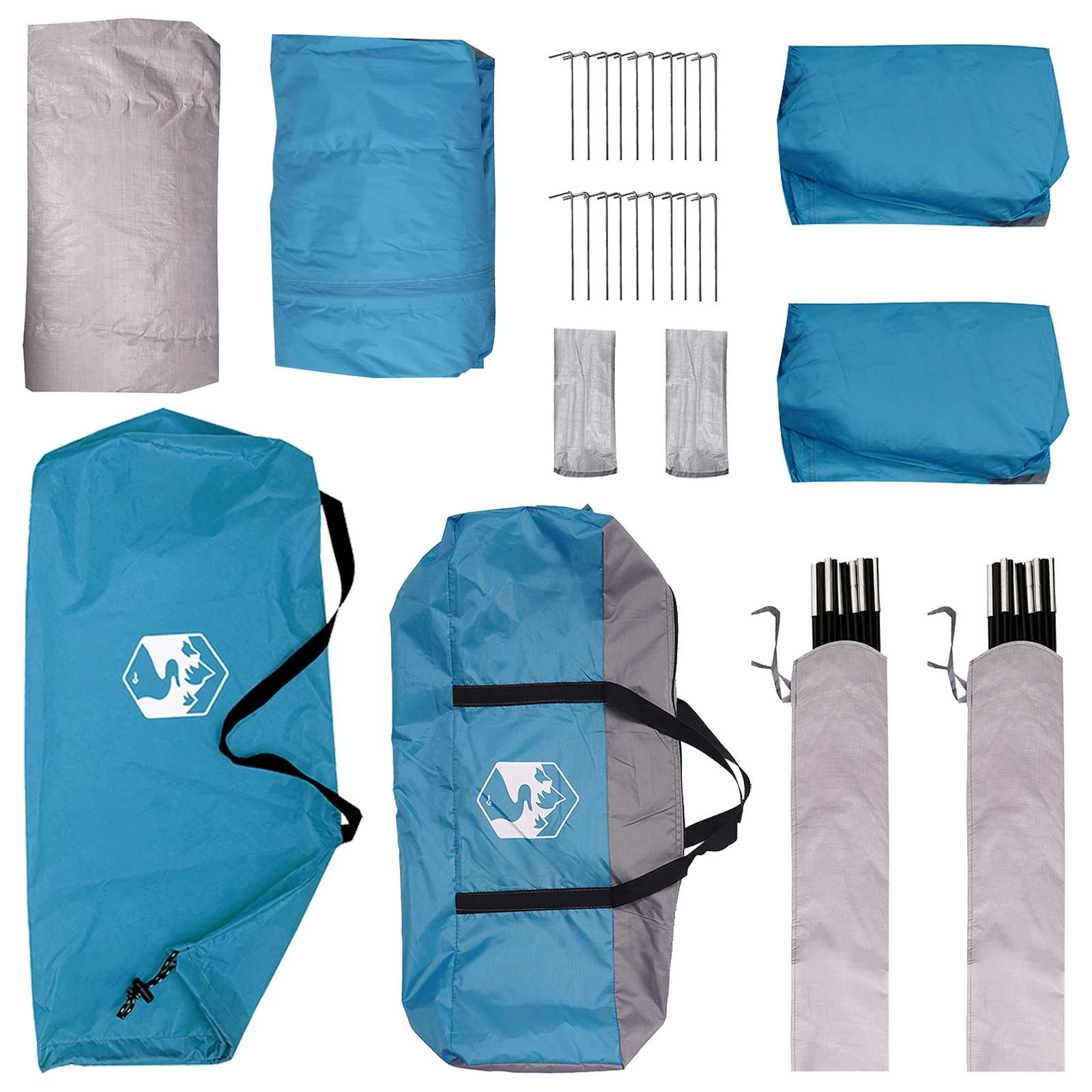 Tenda Laterale Blu 643 x 408 x 260 cm Poliestere e Acciaio