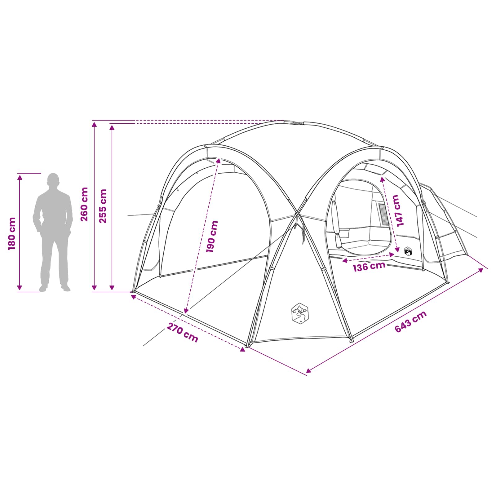 Tenda Laterale Grigio e arancione 410 x 410 x 250 cm