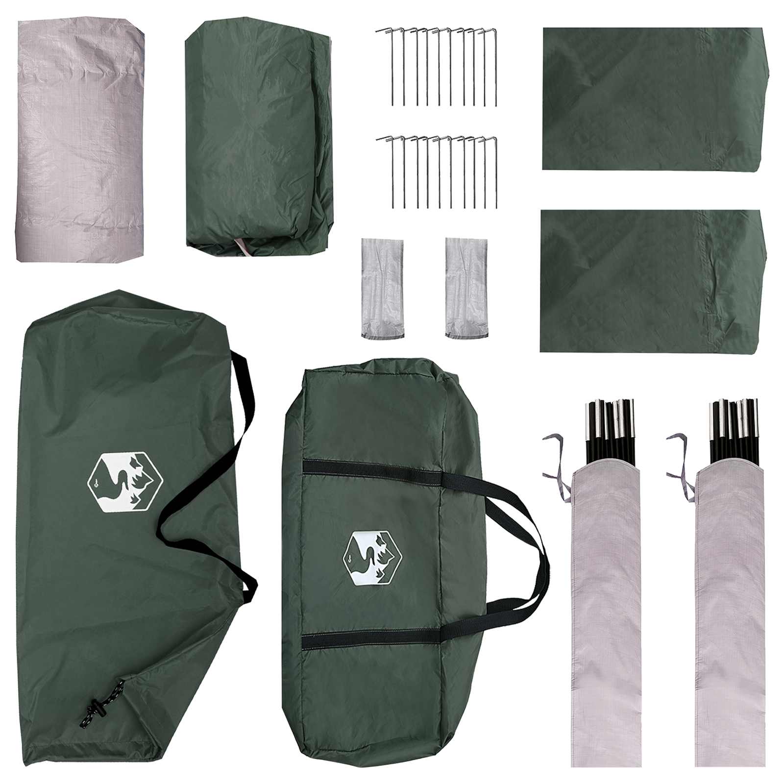 Tenda Laterale Verde militare 410 x 410 x 250 cm