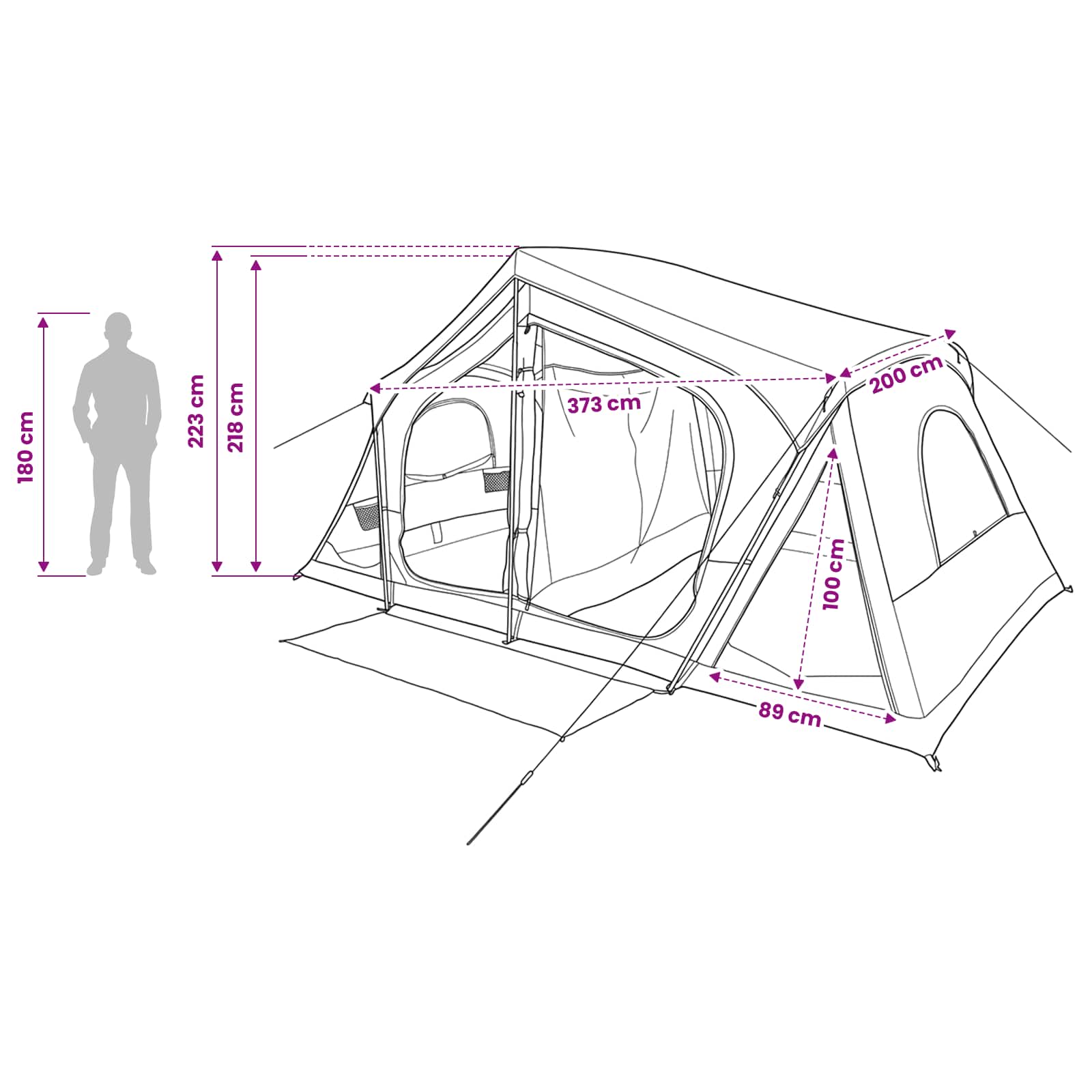 Tenda Capanna Blu 10 persone Poliestere e Acciaio