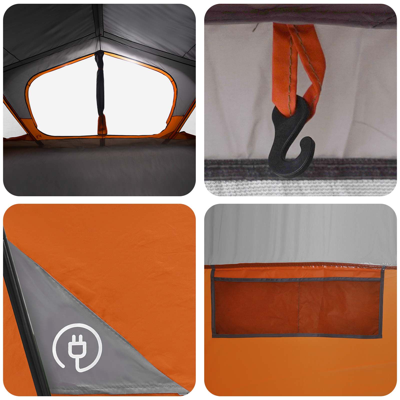 Tenda Capanna Grigio e arancione 10 persone