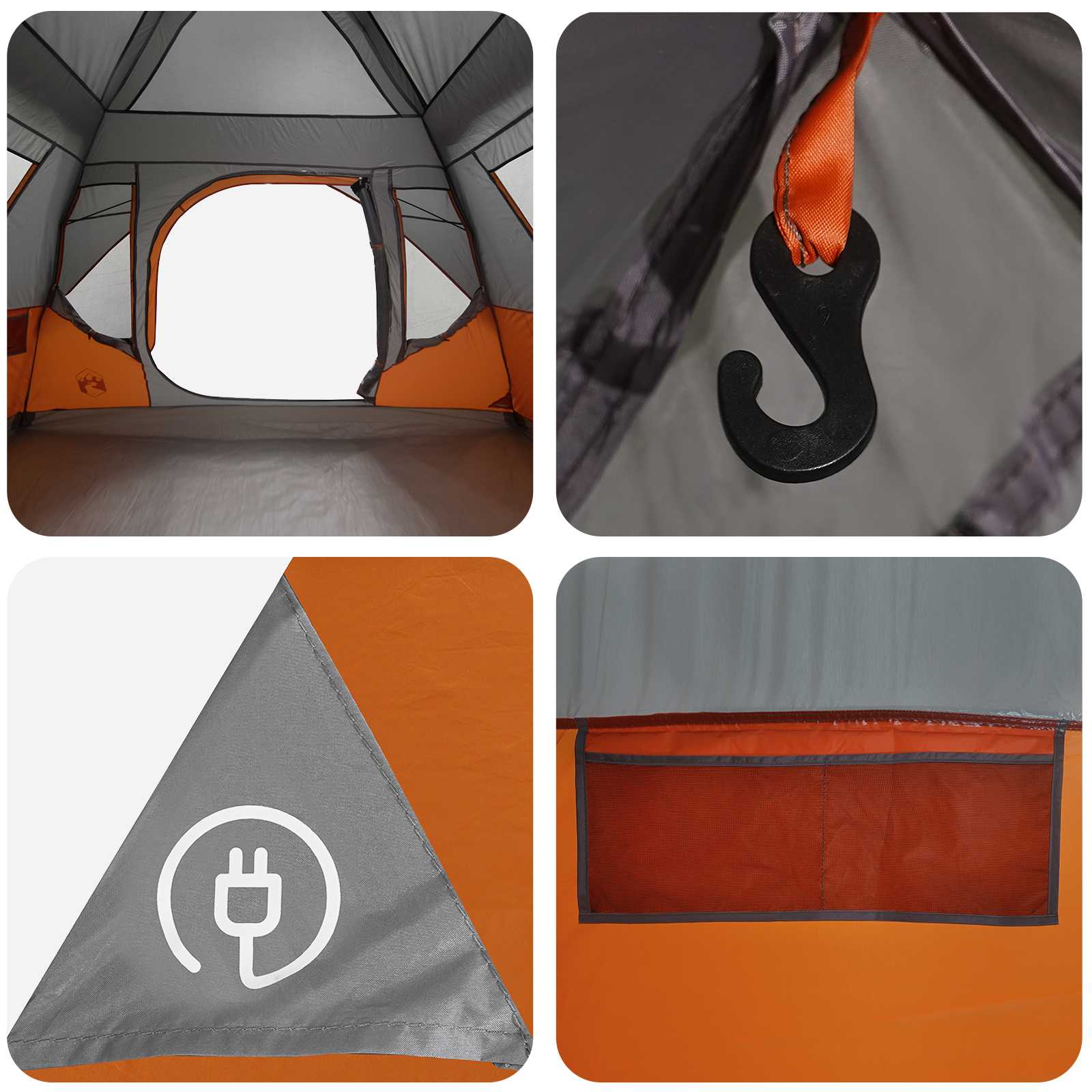 Tenda Istantanea Grigio e arancione 305 x 275 x 190 cm