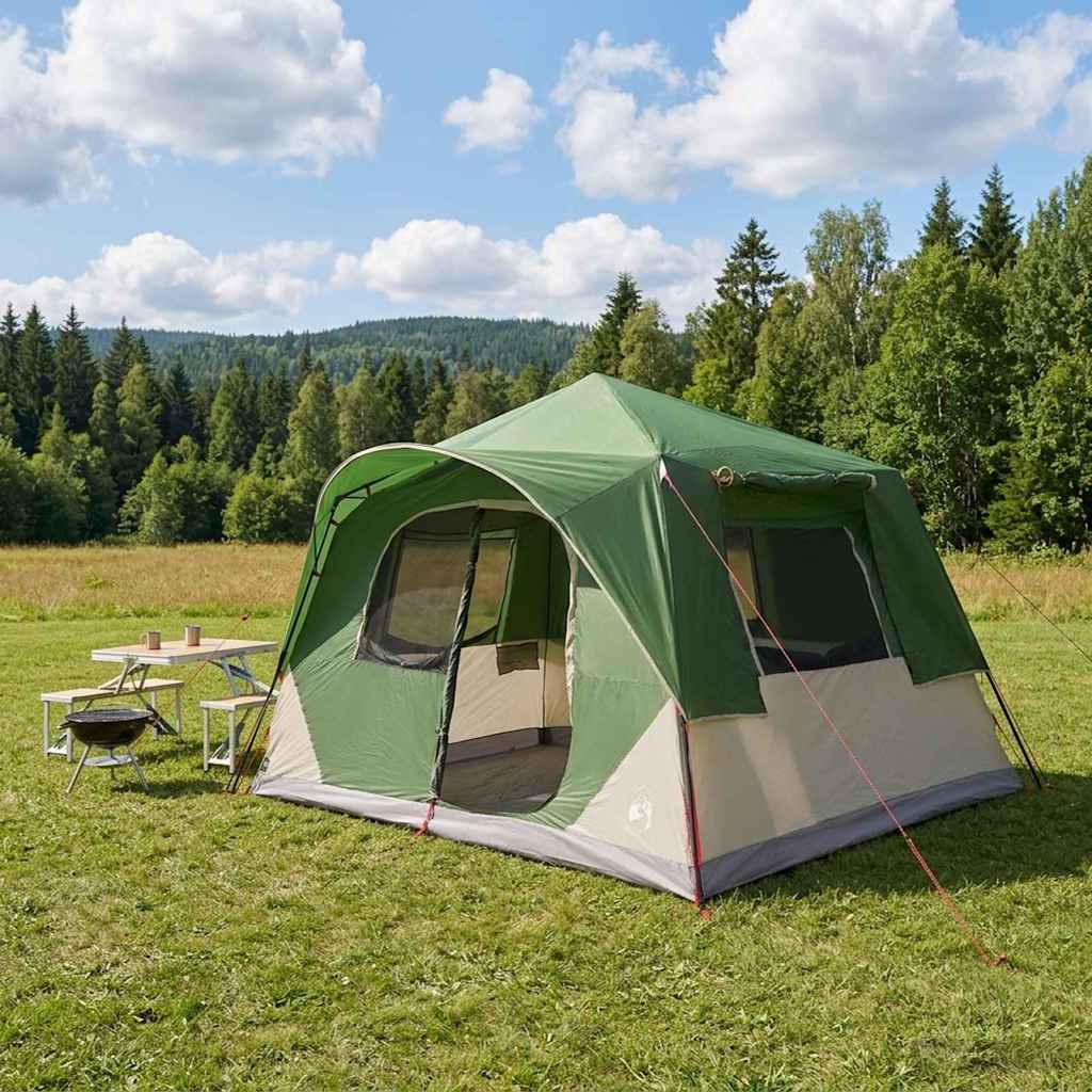 Tenda Istantanea 8 persona Verde Poliestere e Acciaio