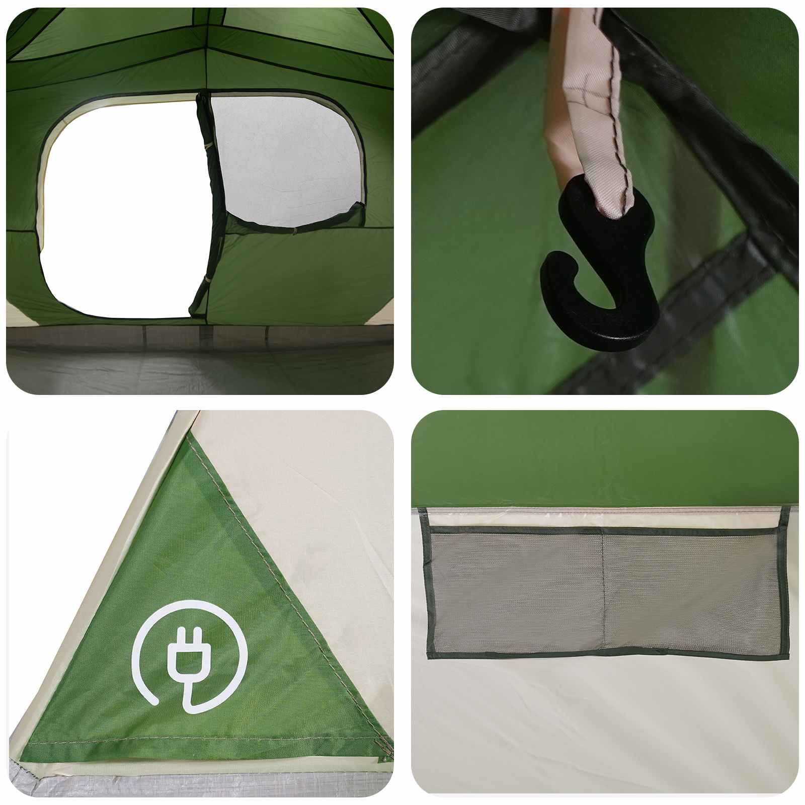 Tenda Istantanea 8 persona Verde Poliestere e Acciaio