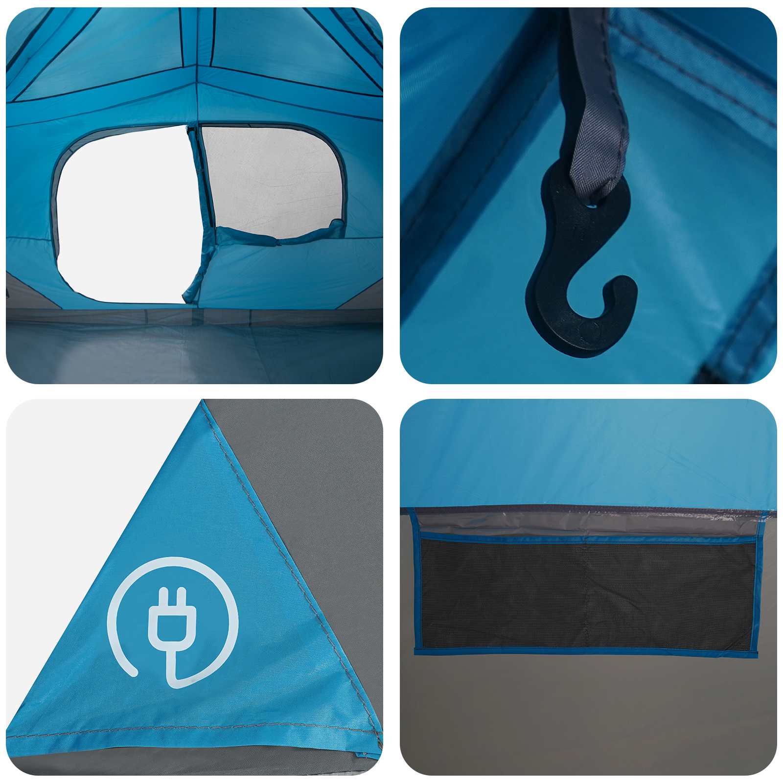 Tenda Istantanea 8 persona Blu Poliestere e Acciaio