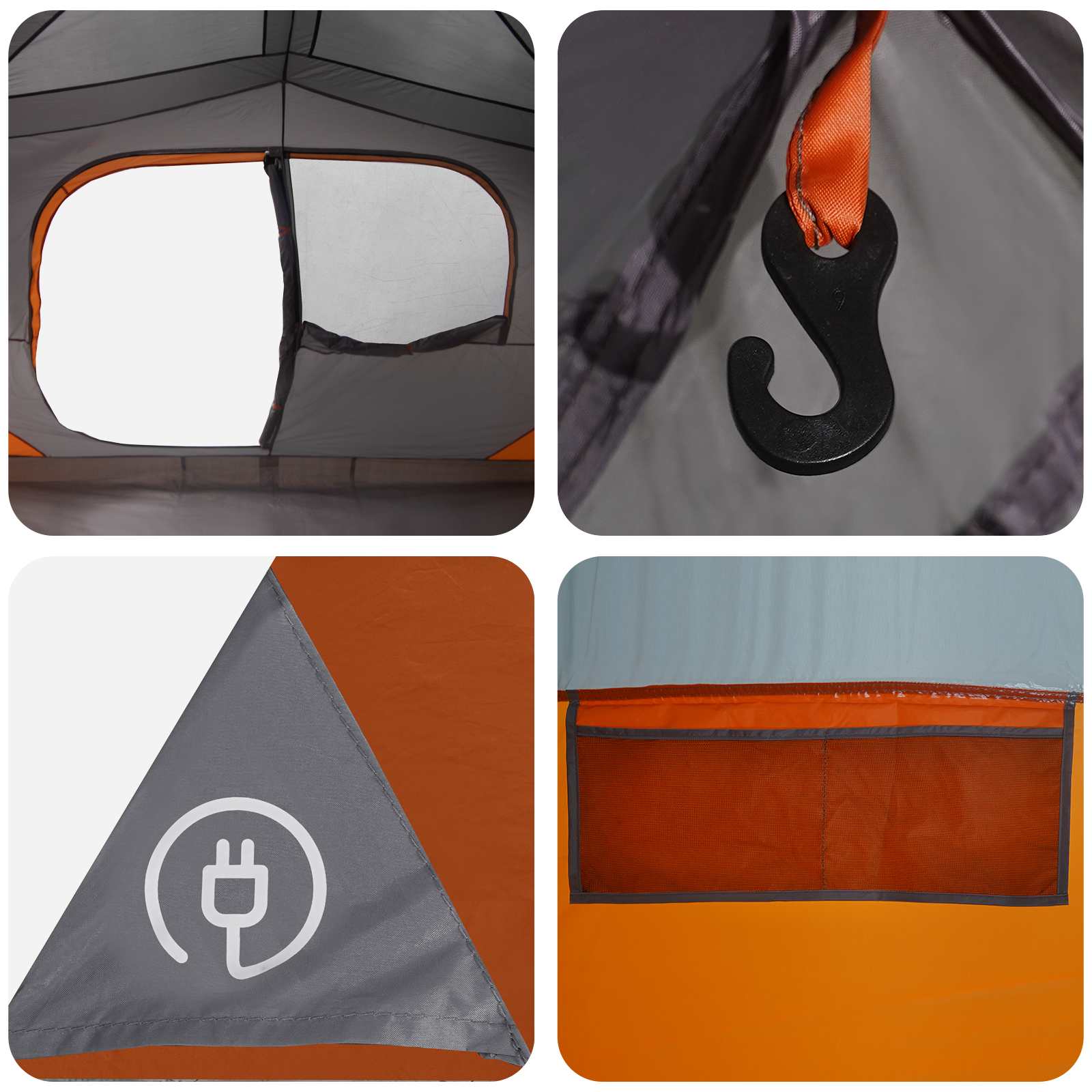 Tenda Istantanea 8 persona Grigio e arancione