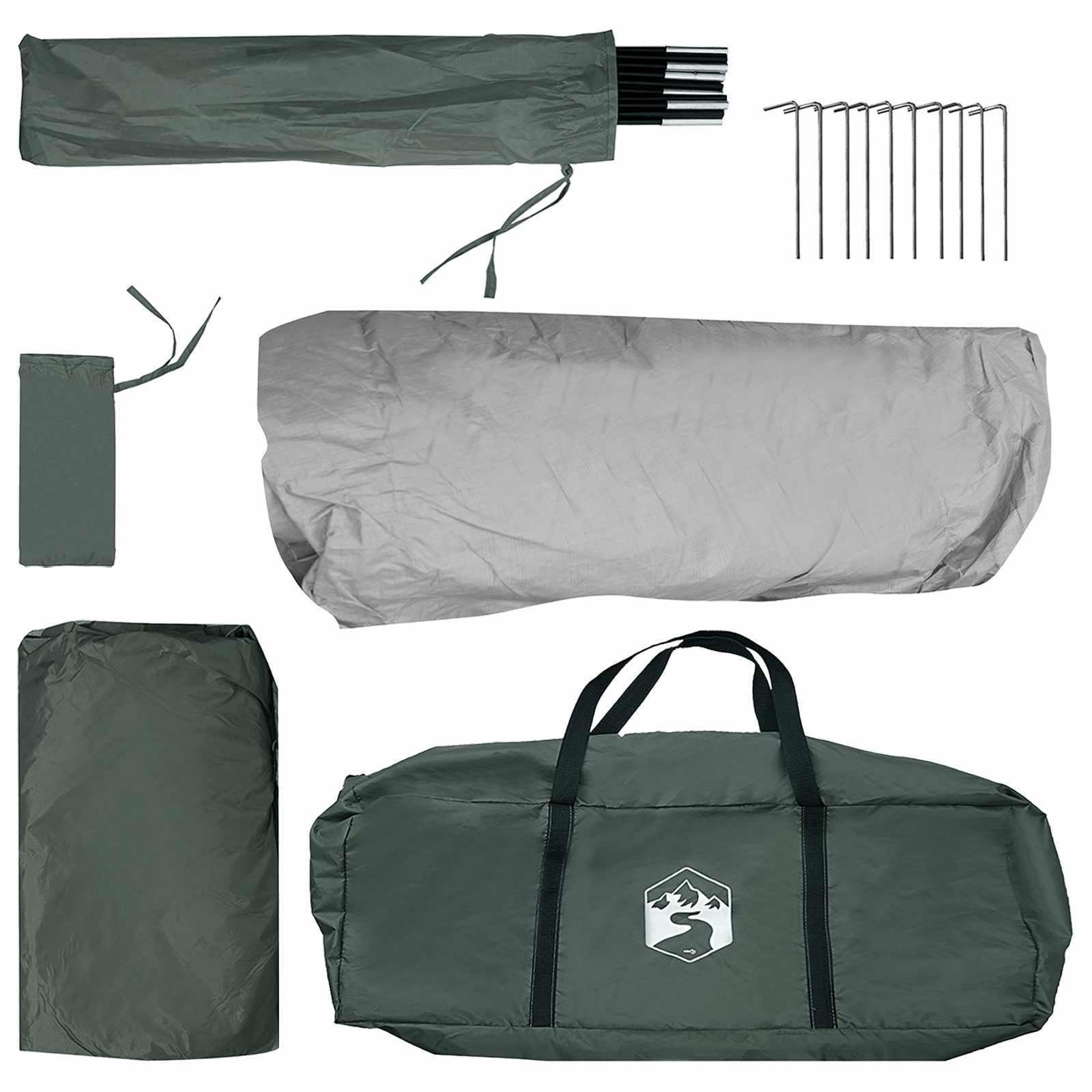 Tenda Istantanea 8 persona Verde militare Poliestere e Acciaio