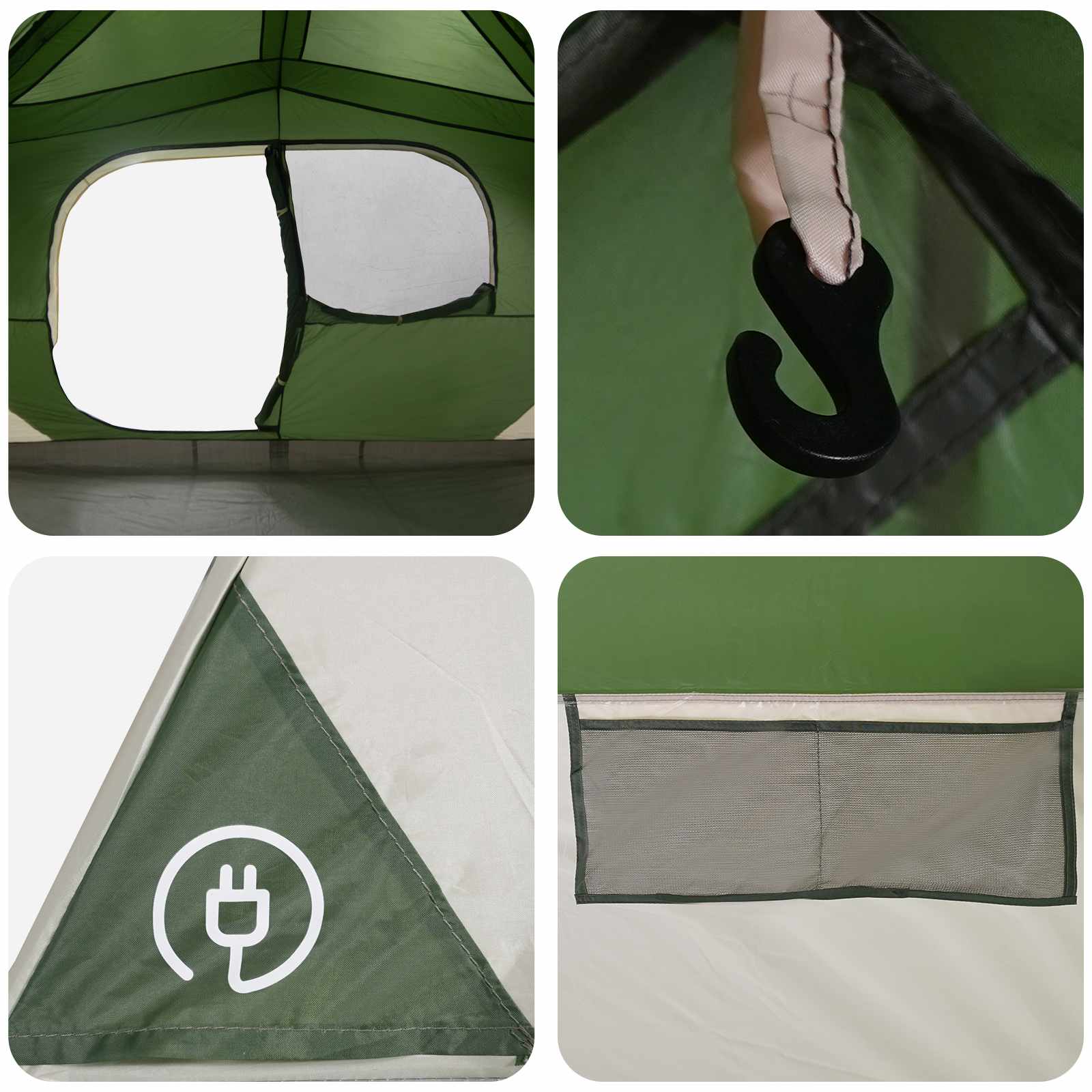Tenda Istantanea 10 persona Verde Poliestere e Acciaio