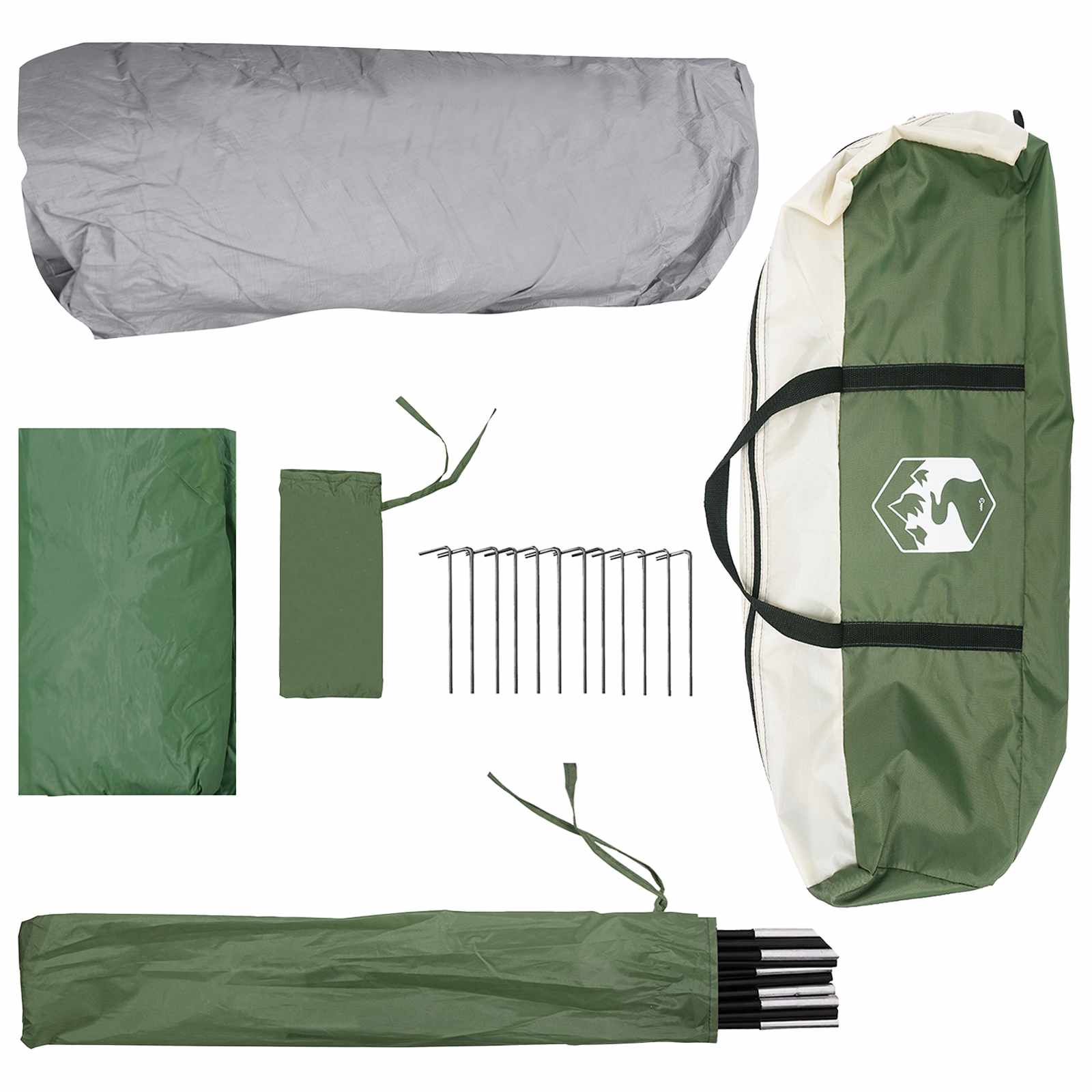 Tenda Istantanea 10 persona Verde Poliestere e Acciaio