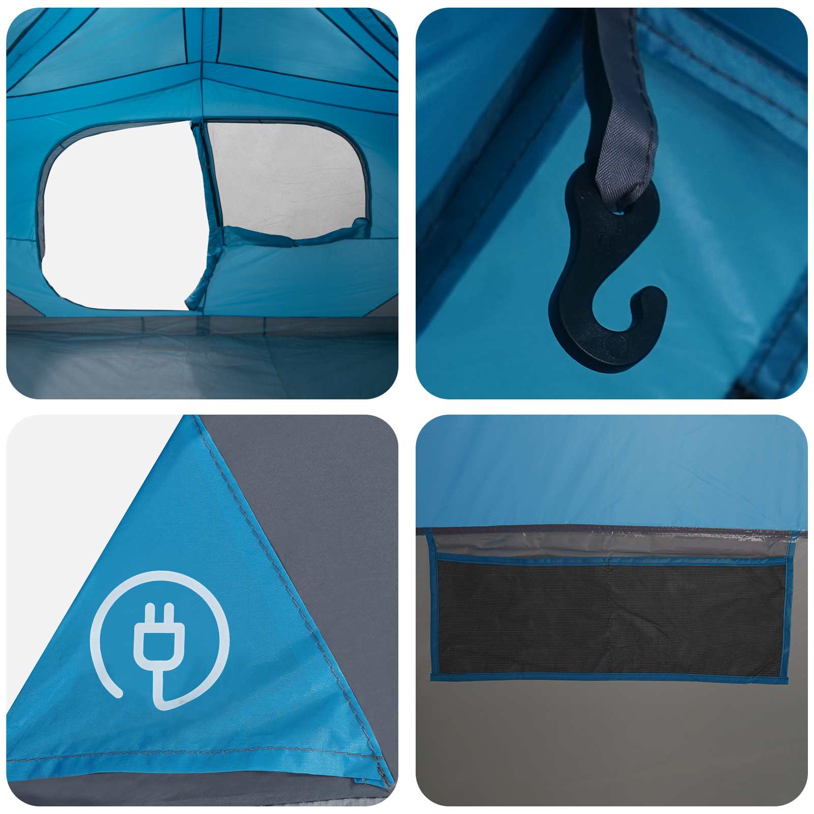 Tenda Istantanea 10 persona Blu Poliestere e Acciaio