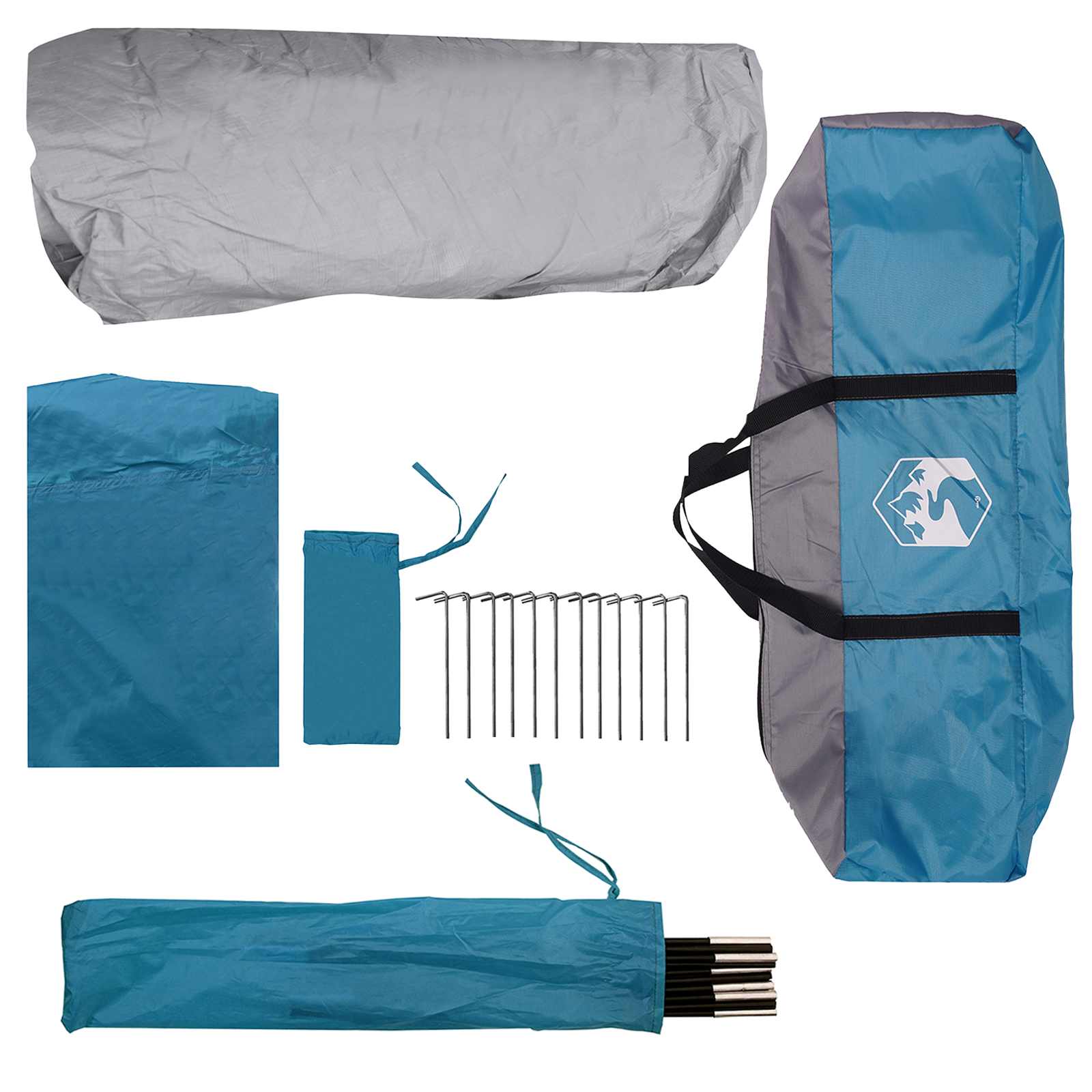 Tenda Istantanea 10 persona Blu Poliestere e Acciaio