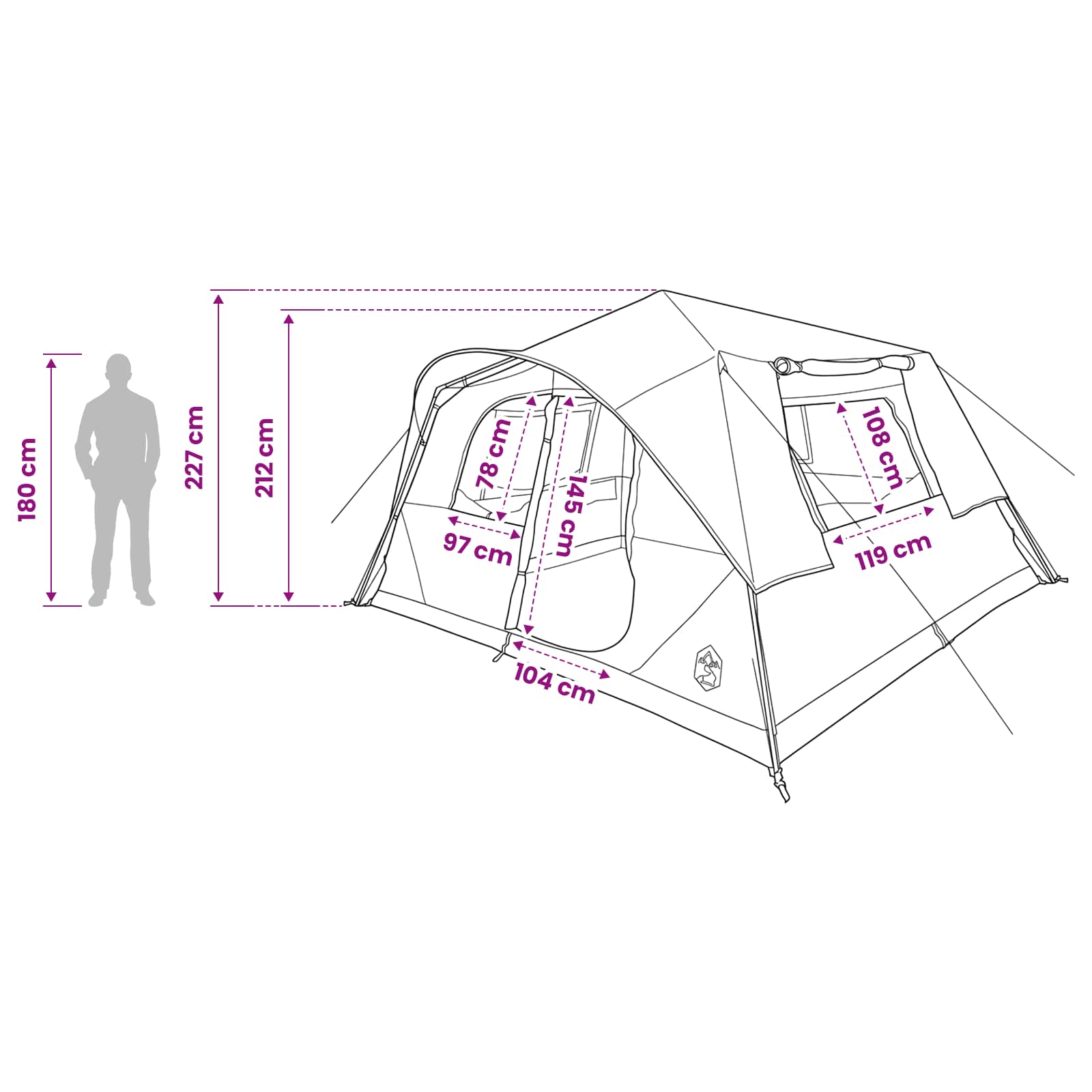 Tenda Istantanea 10 persona Grigio e arancione