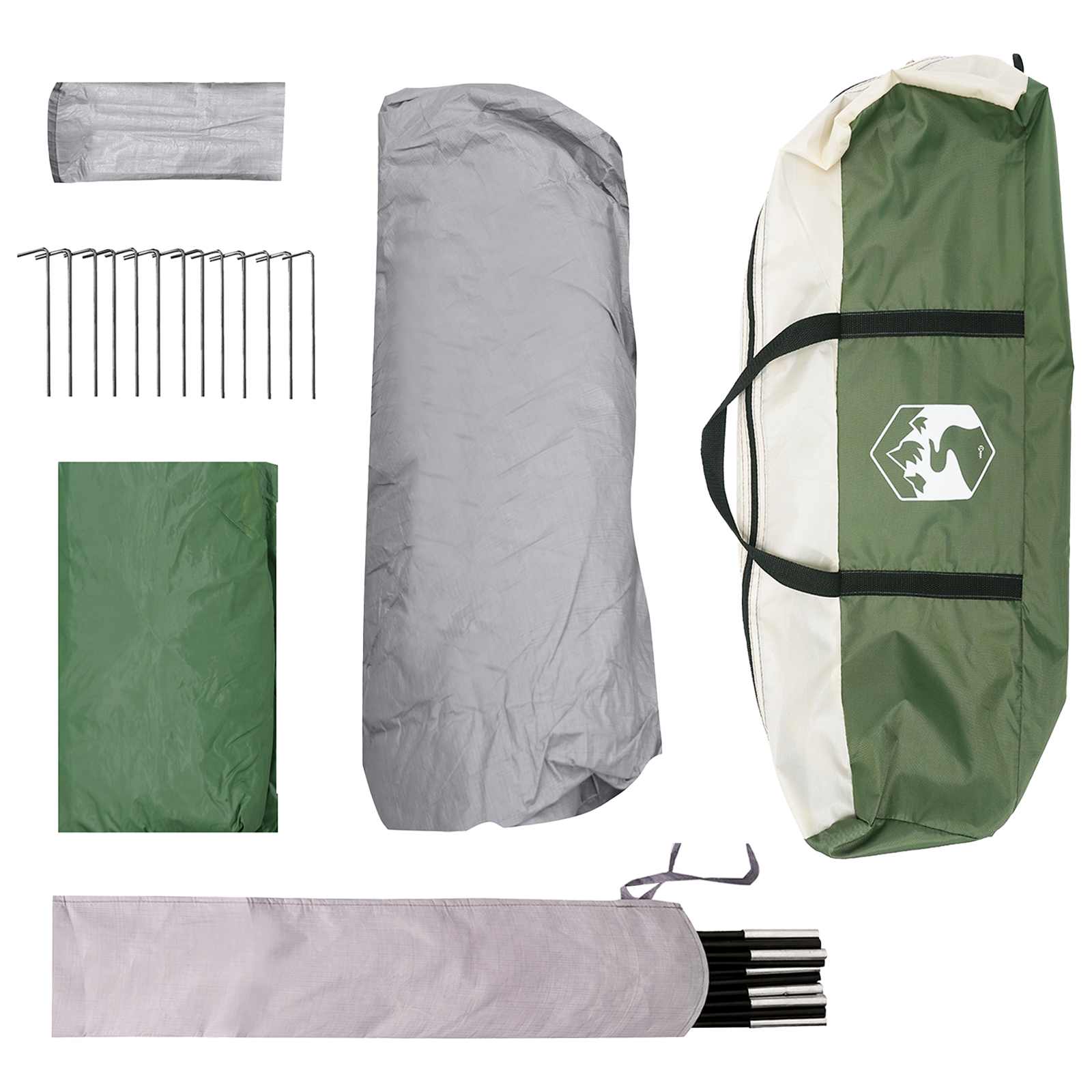 Tenda Familiare Verde 6 persone Poliestere e Acciaio