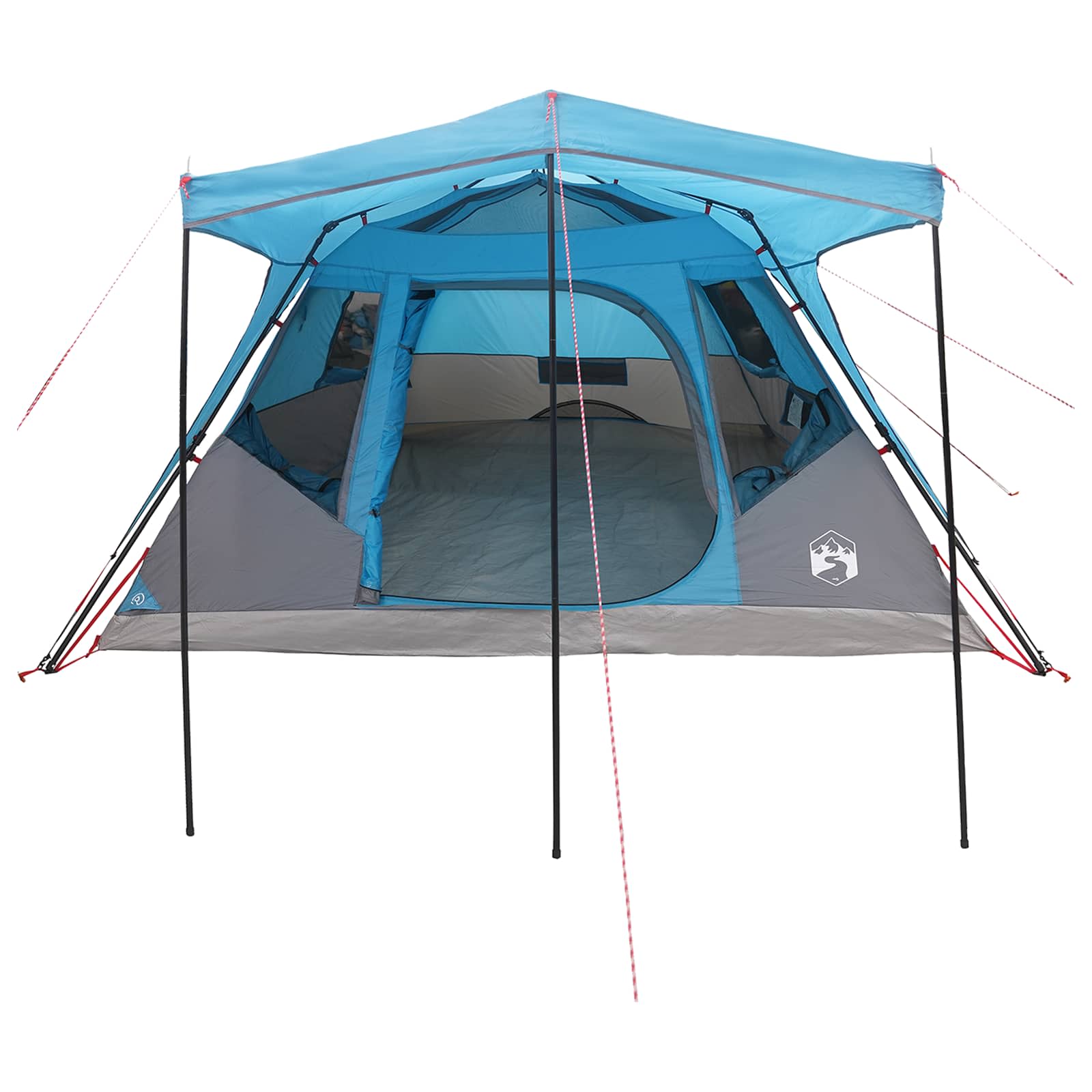 Tenda Familiare Blu 6 persone Poliestere e Acciaio