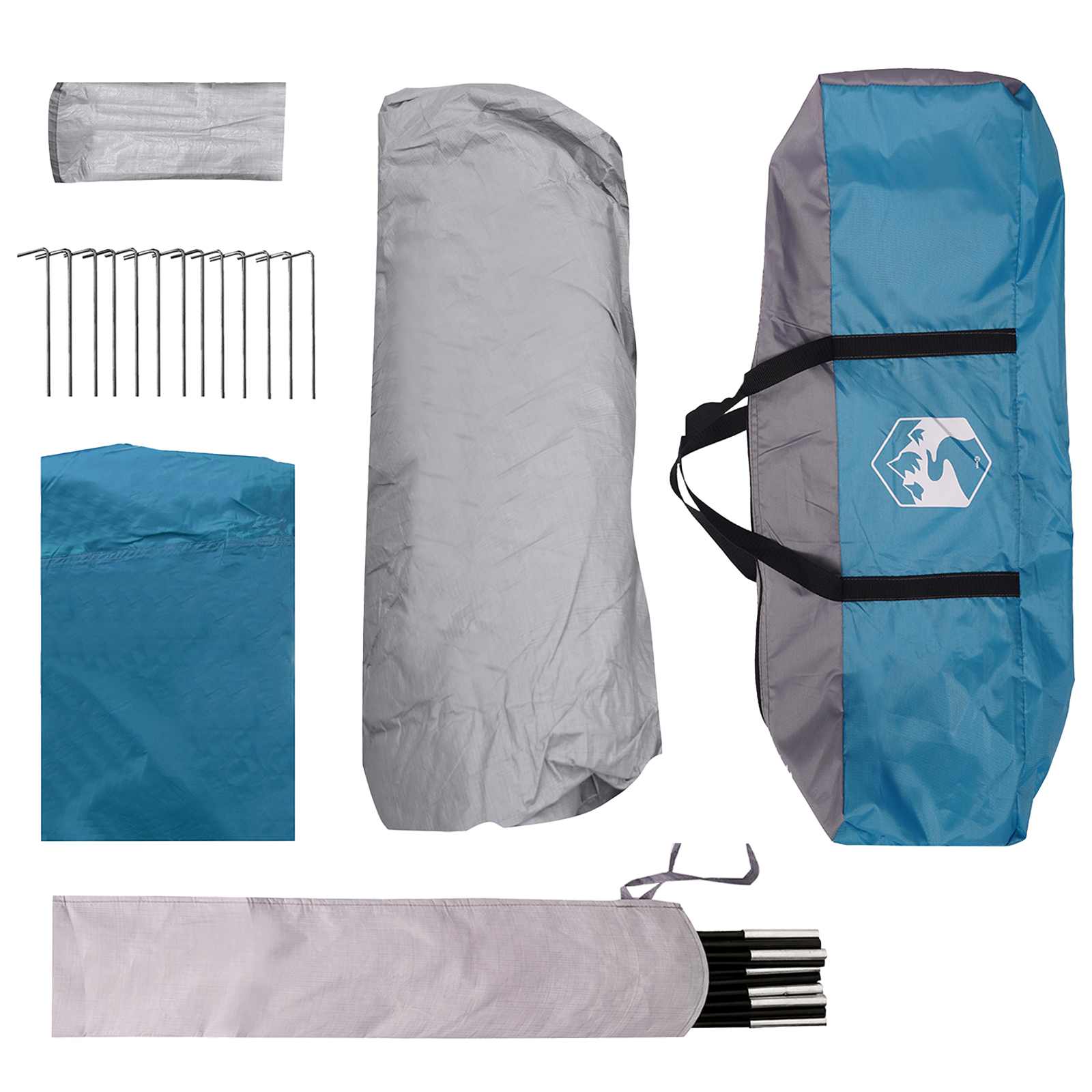 Tenda Familiare Blu 6 persone Poliestere e Acciaio