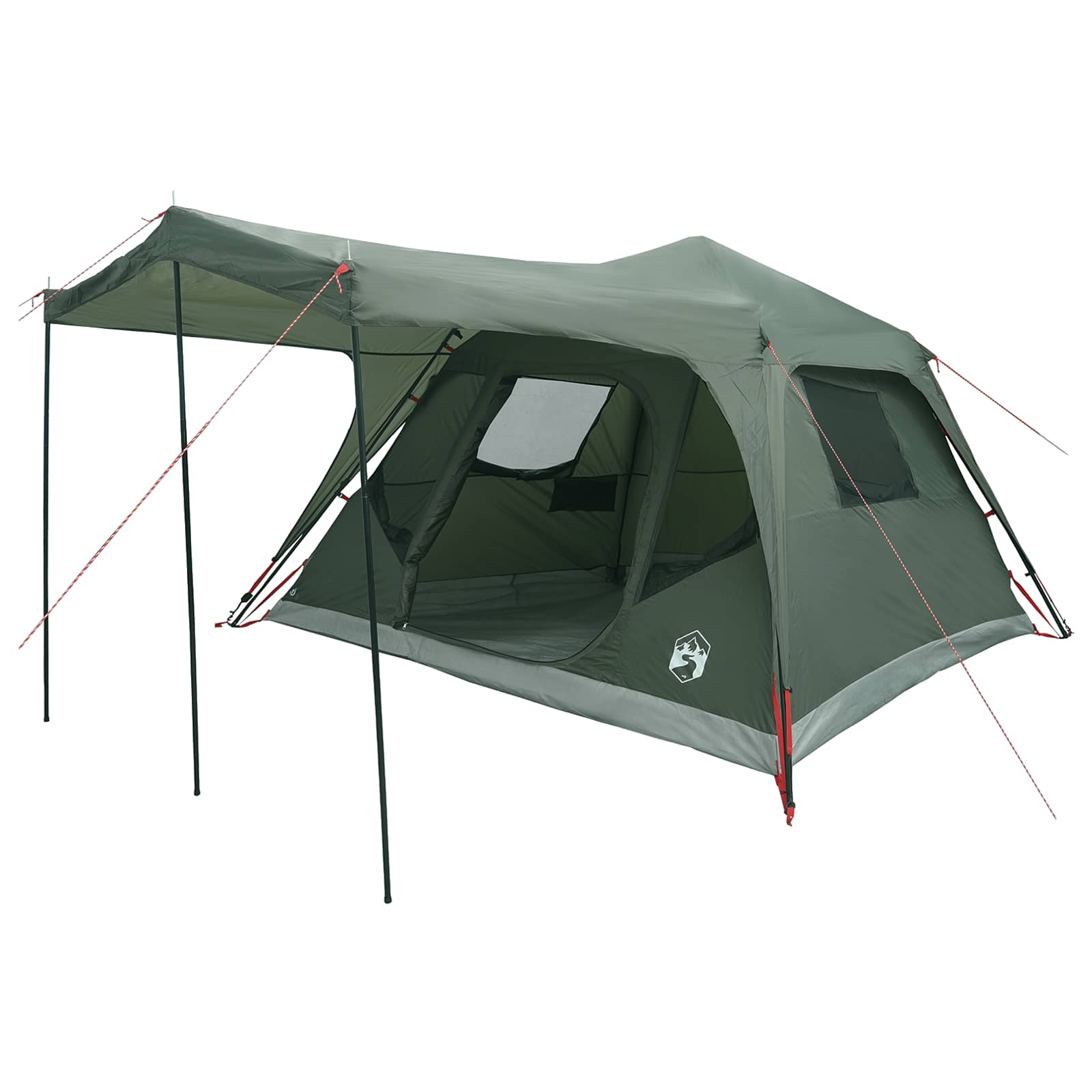 Tenda Familiare Verde militare 6 persone Poliestere e Acciaio