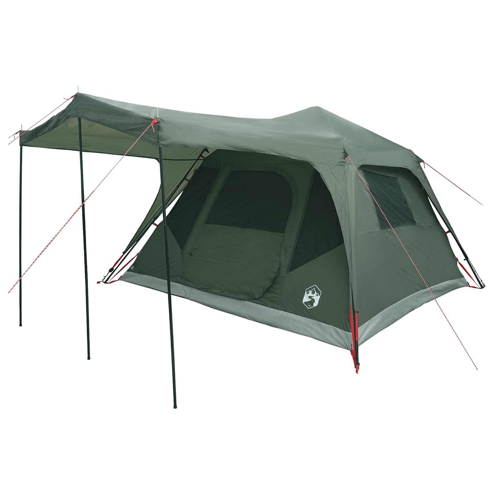 Tenda Familiare Verde militare 6 persone Poliestere e Acciaio
