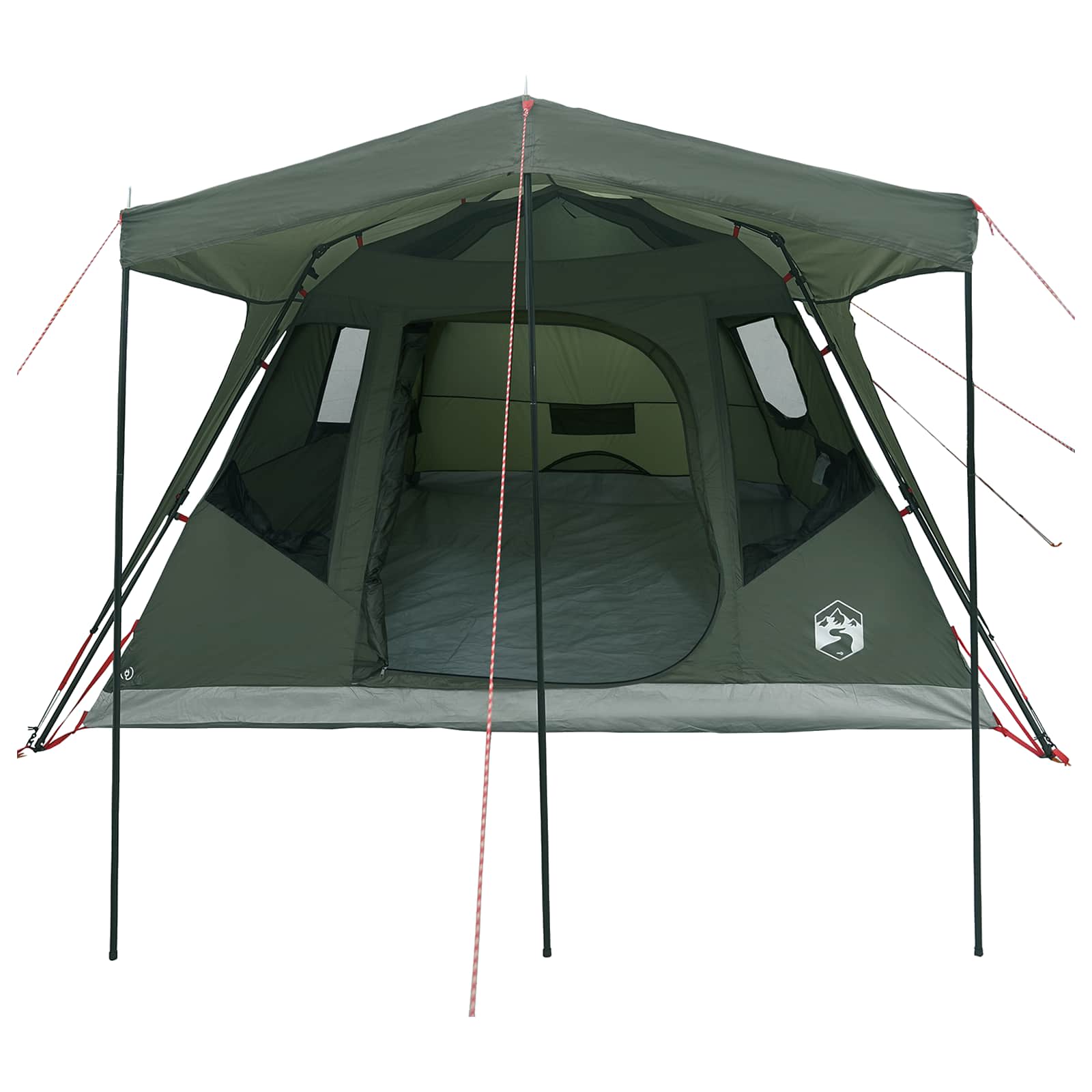 Tenda Familiare Verde militare 6 persone Poliestere e Acciaio