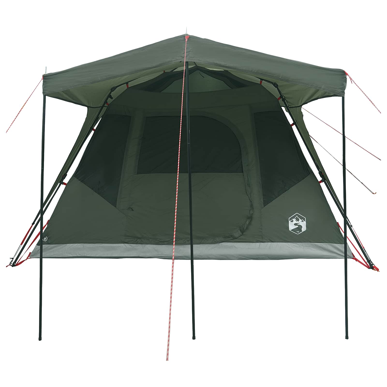 Tenda Familiare Verde militare 6 persone Poliestere e Acciaio