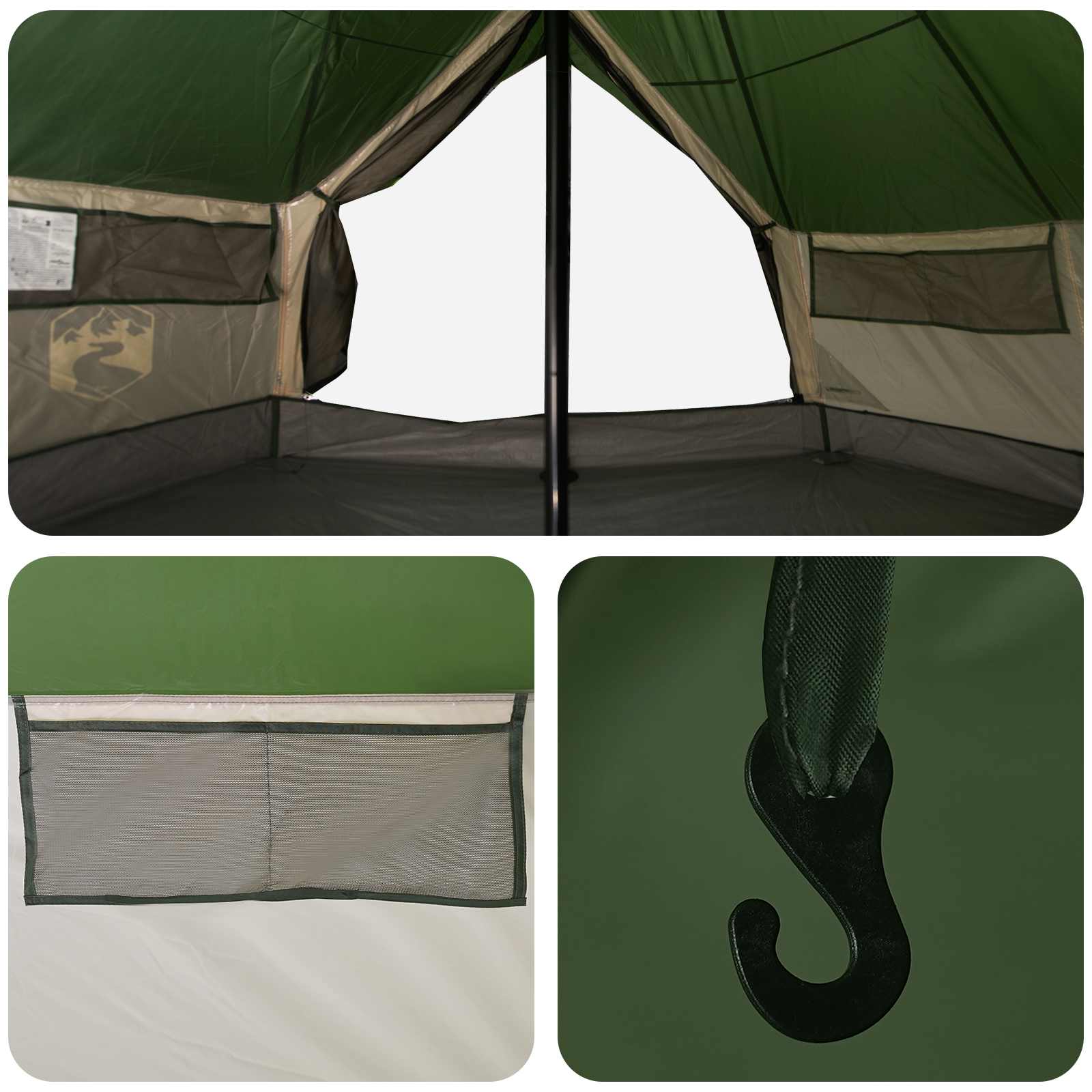 Tenda Tipi 18 persona Verde Poliestere e Acciaio