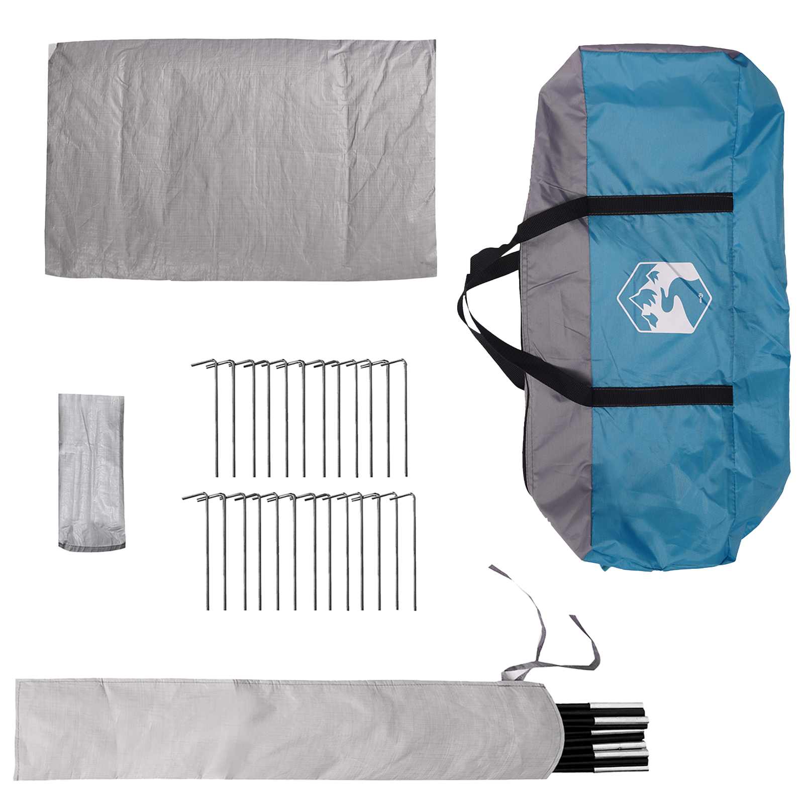 Tenda Tipi 18 persona Blu Poliestere e Acciaio