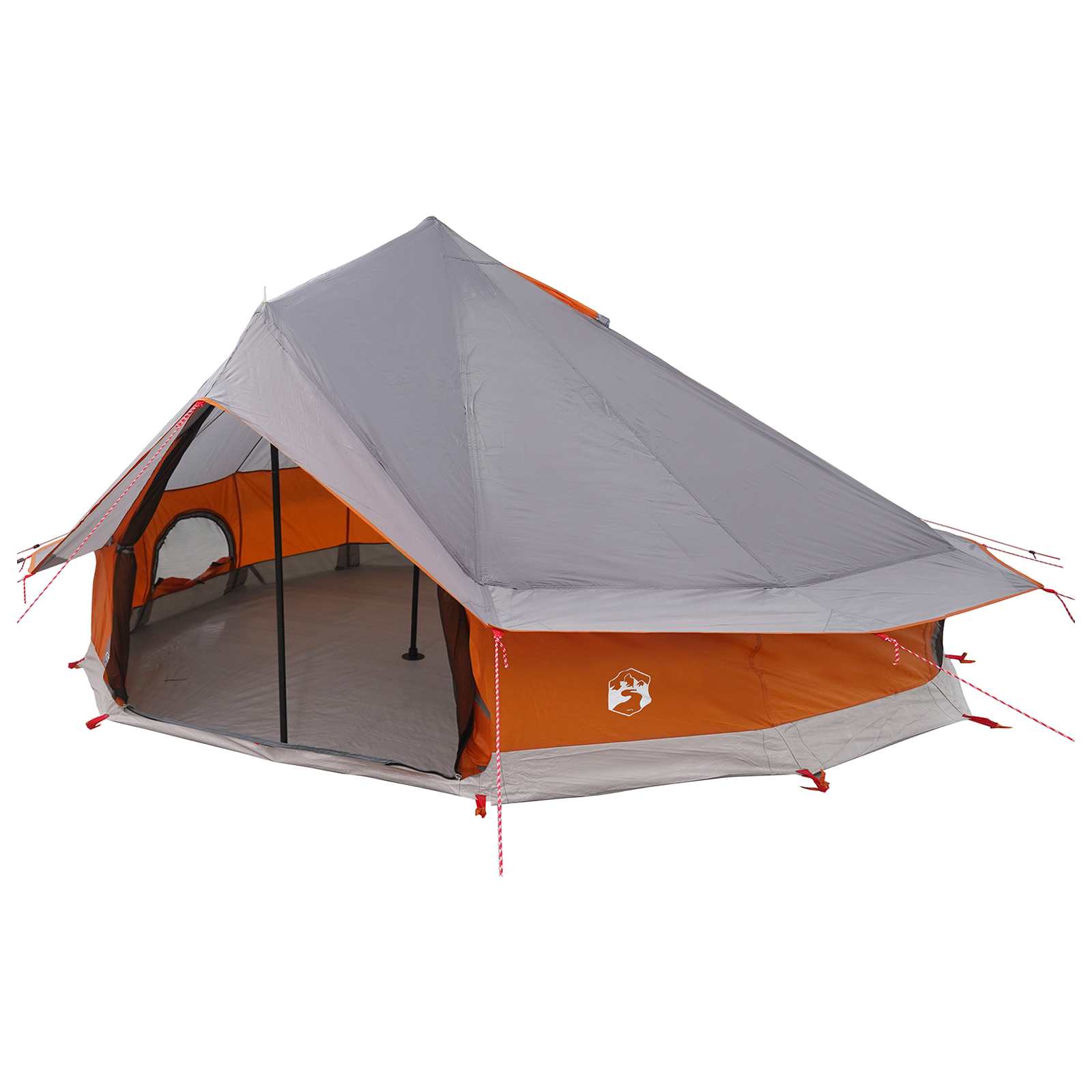 Tenda Tipi 18 persona Grigio e arancione Poliestere e Acciaio