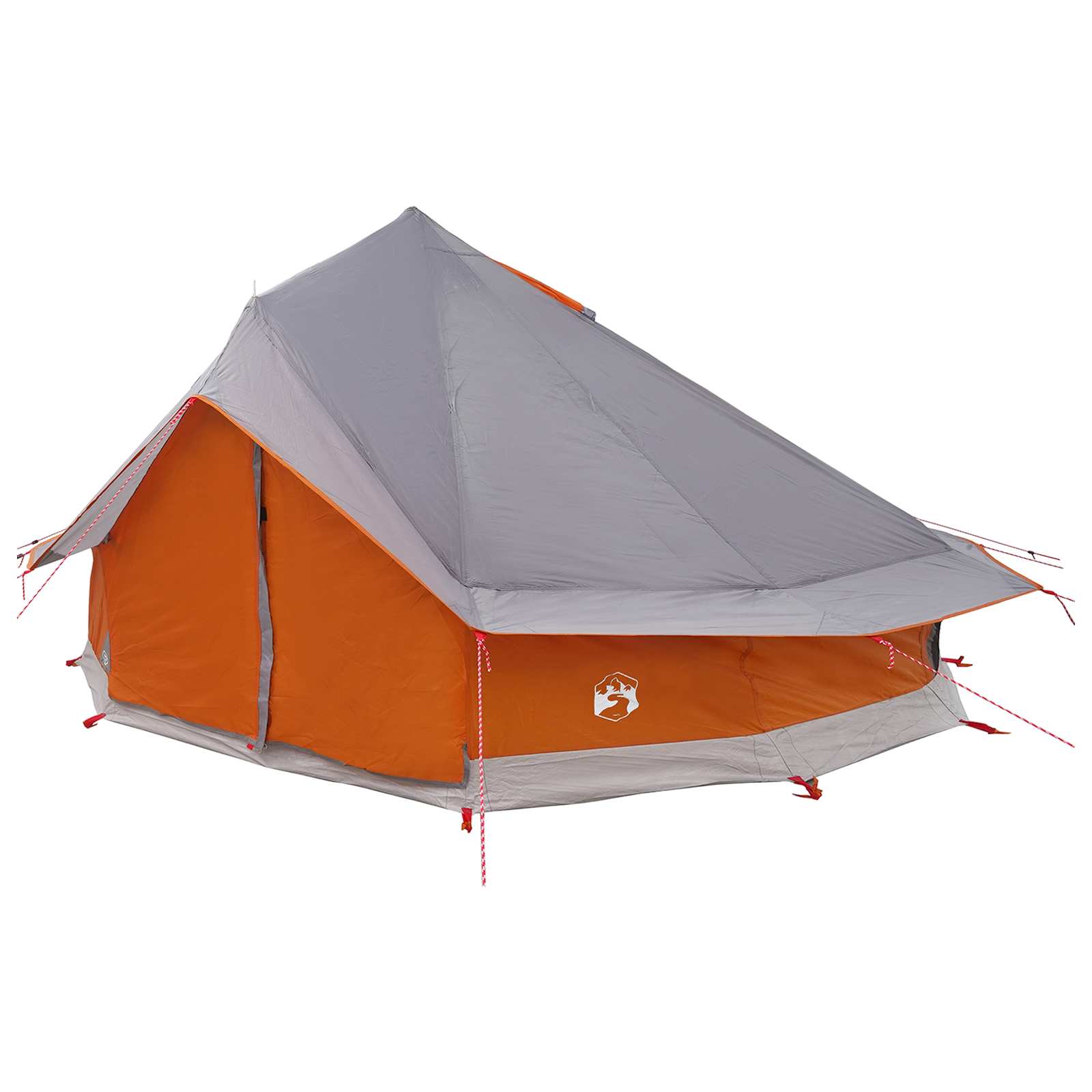 Tenda Tipi 18 persona Grigio e arancione Poliestere e Acciaio
