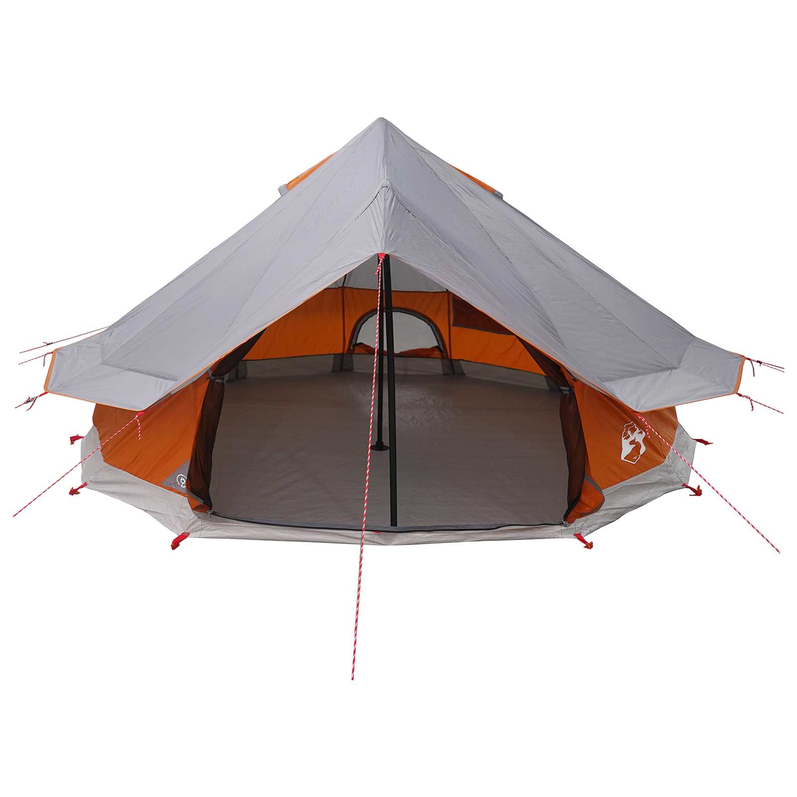 Tenda Tipi 18 persona Grigio e arancione Poliestere e Acciaio