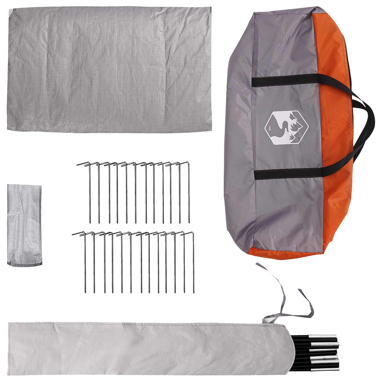 Tenda Tipi 18 persona Grigio e arancione Poliestere e Acciaio
