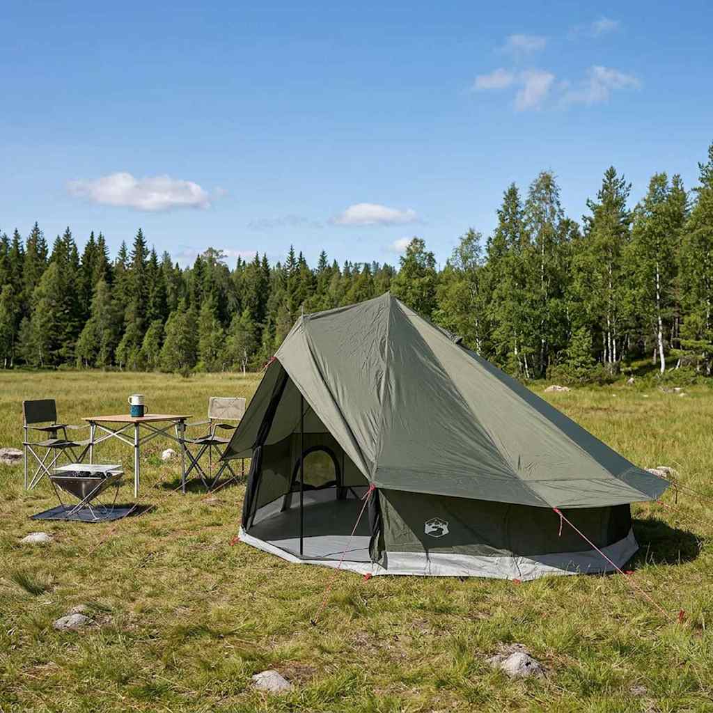 Tenda Tipi 18 persona Verde militare Poliestere e Acciaio