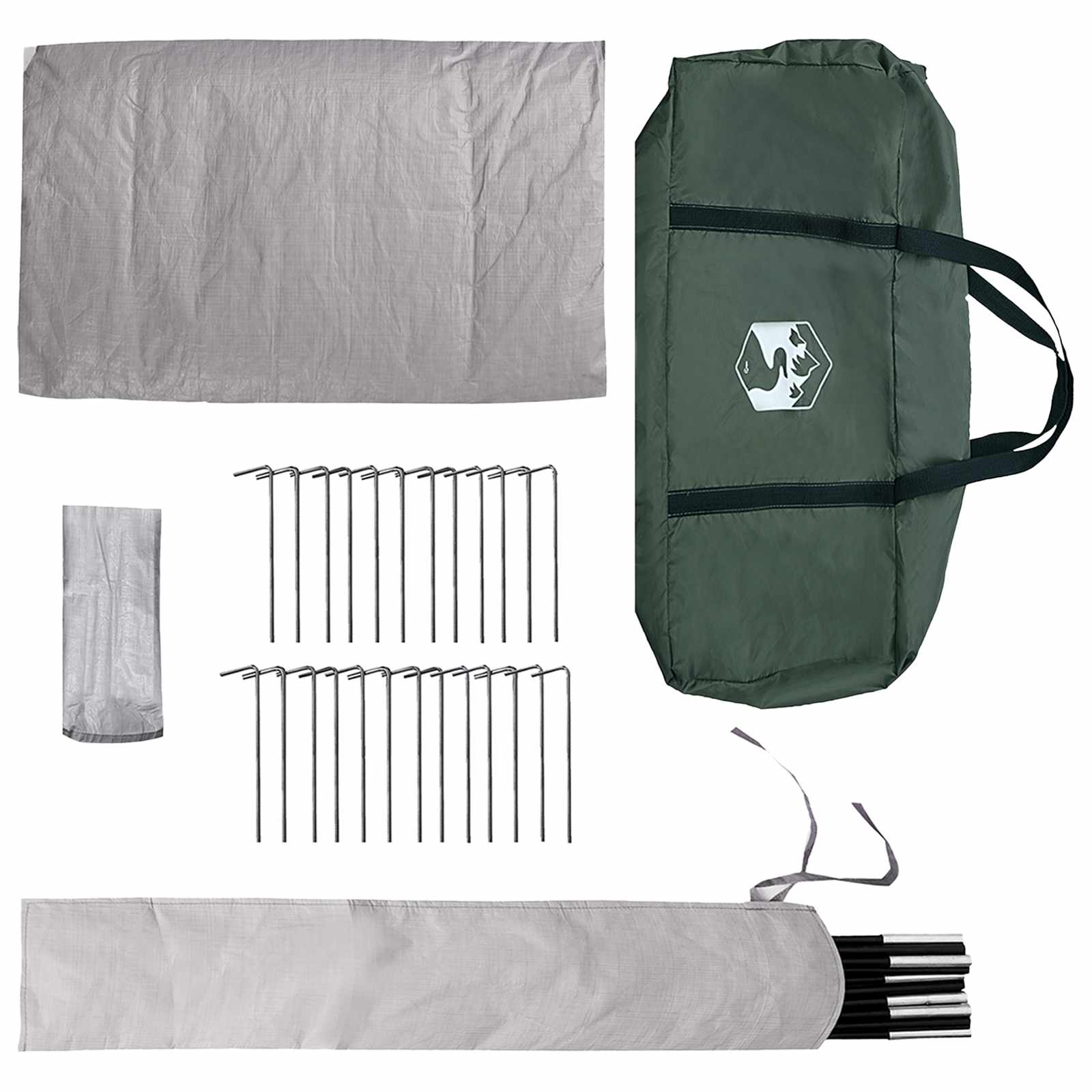 Tenda Tipi 18 persona Verde militare Poliestere e Acciaio