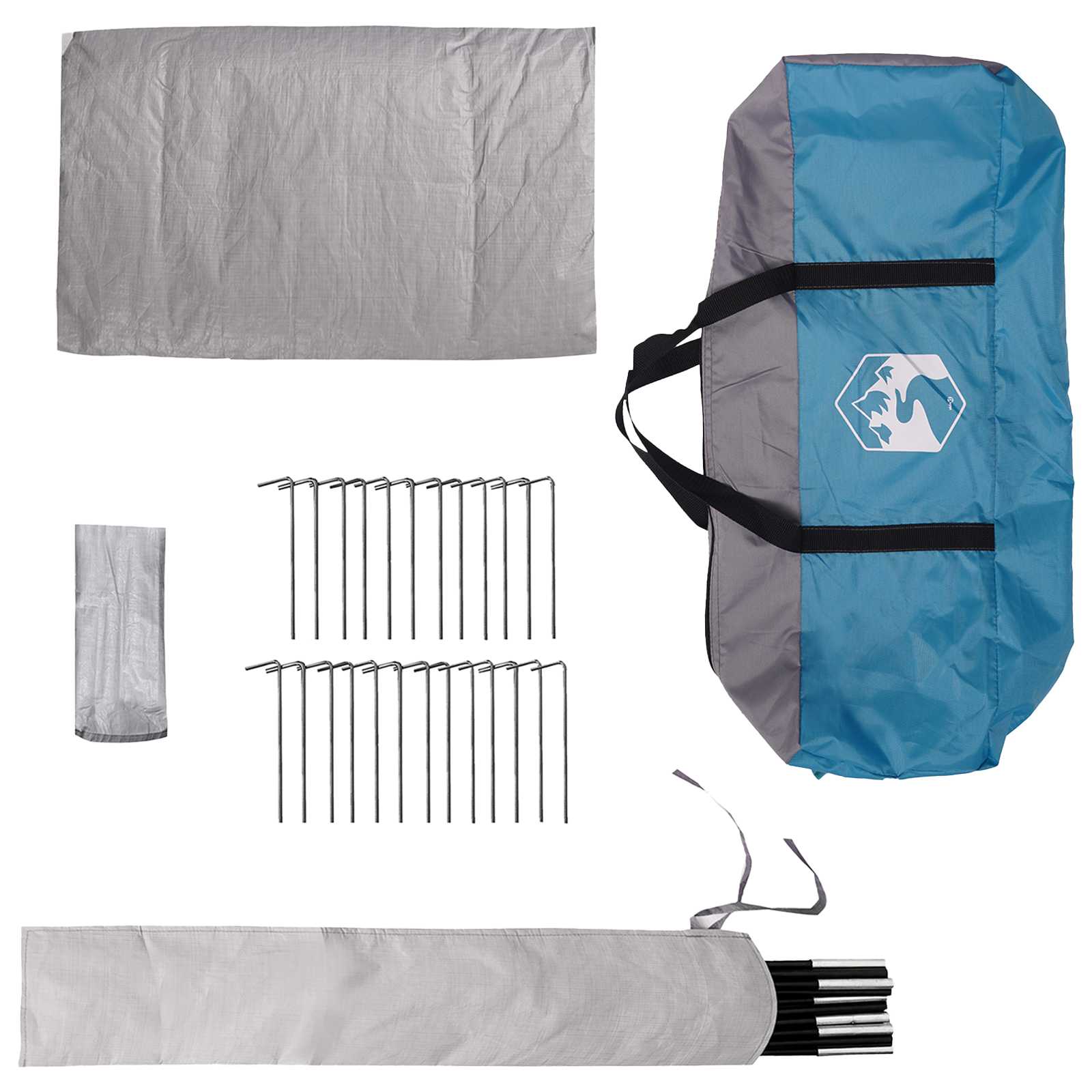 Tenda Tipi 20 persona Blu Poliestere e Acciaio