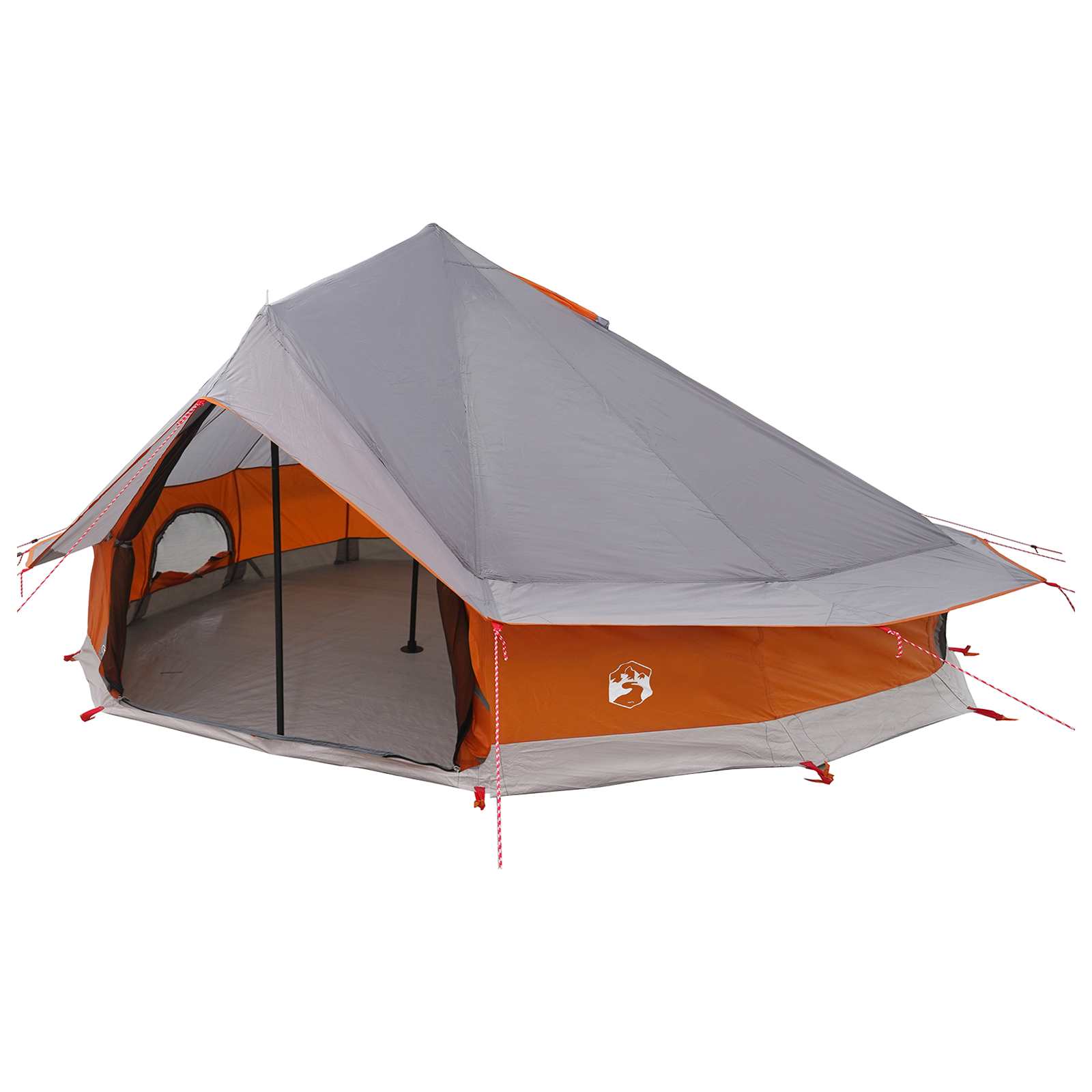 Tenda Tipi 20 persona Grigio e arancione Poliestere e Acciaio