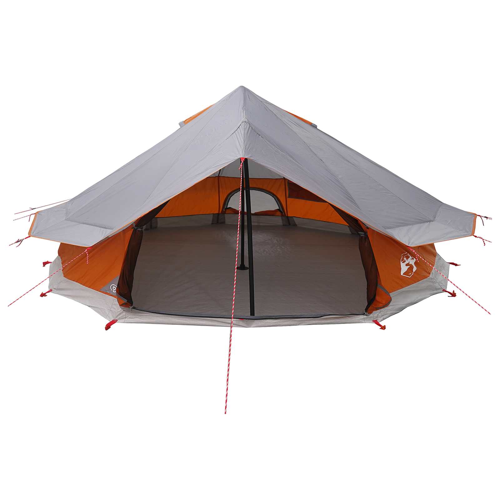 Tenda Tipi 20 persona Grigio e arancione Poliestere e Acciaio