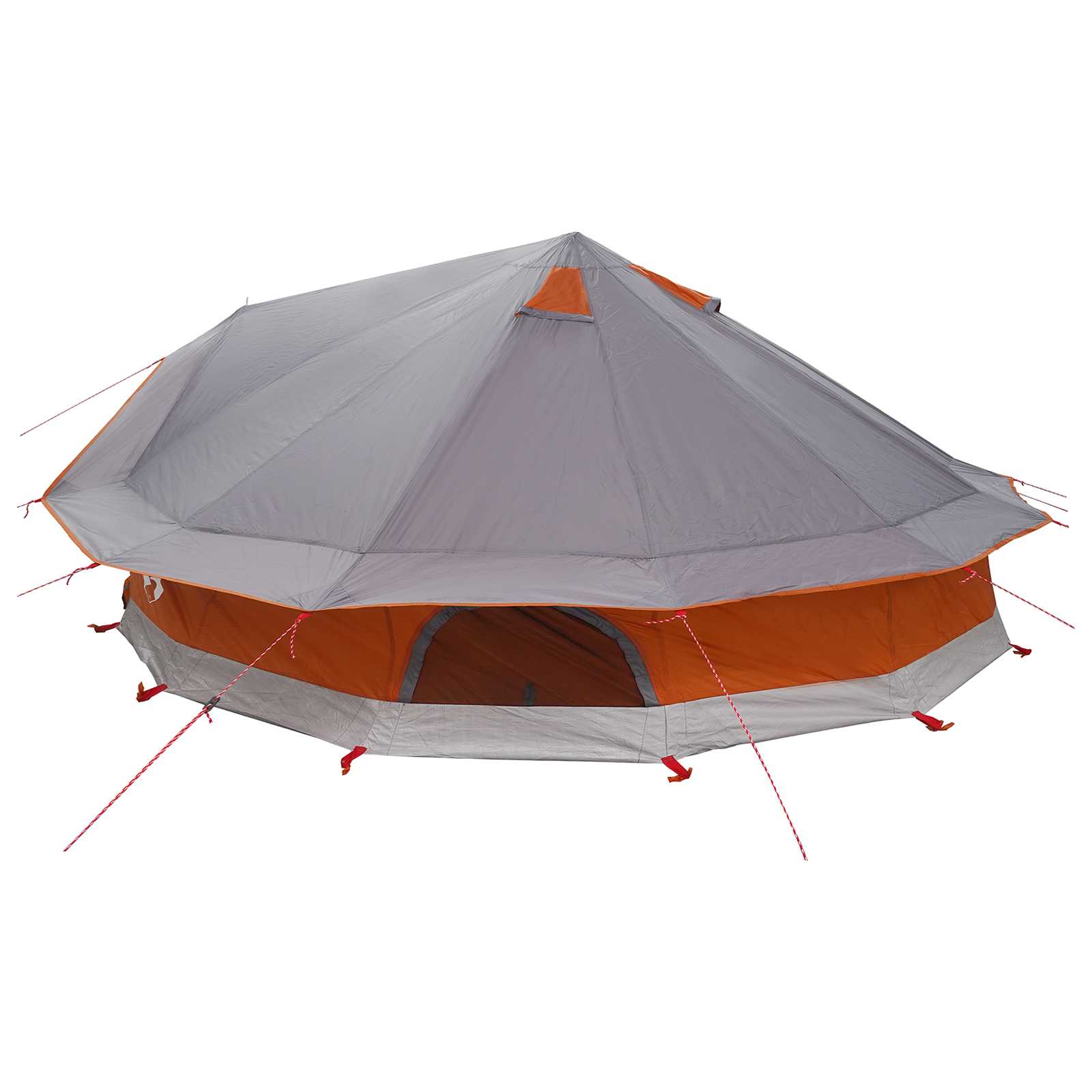 Tenda Tipi 20 persona Grigio e arancione Poliestere e Acciaio
