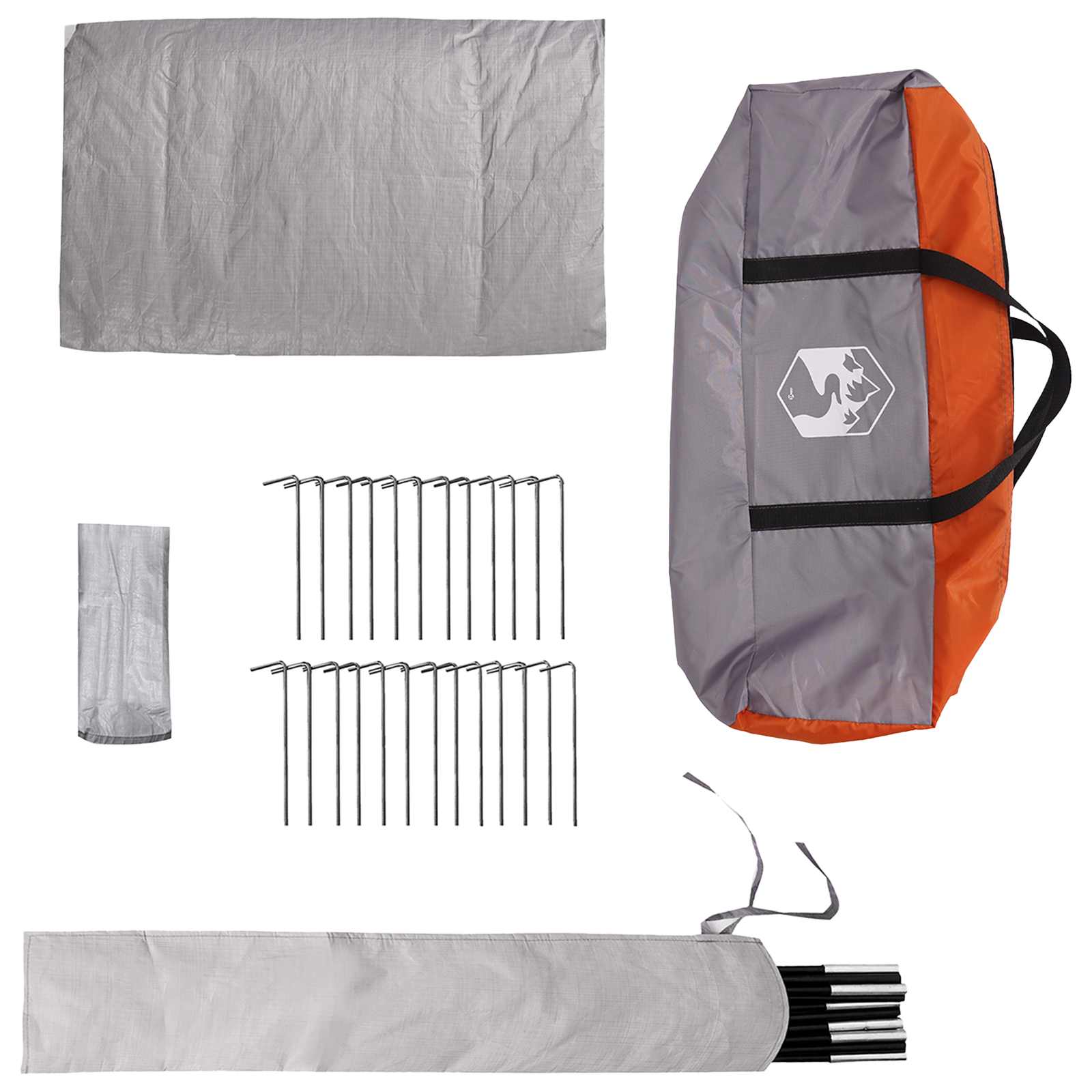 Tenda Tipi 20 persona Grigio e arancione Poliestere e Acciaio