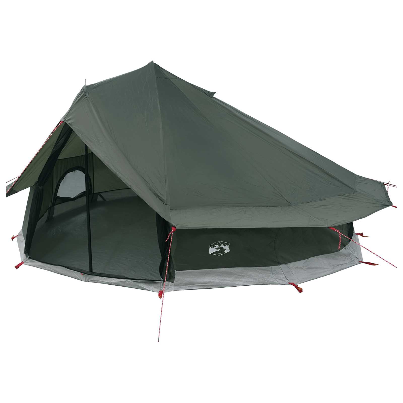 Tenda Tipi 20 persona Verde militare Poliestere e Acciaio