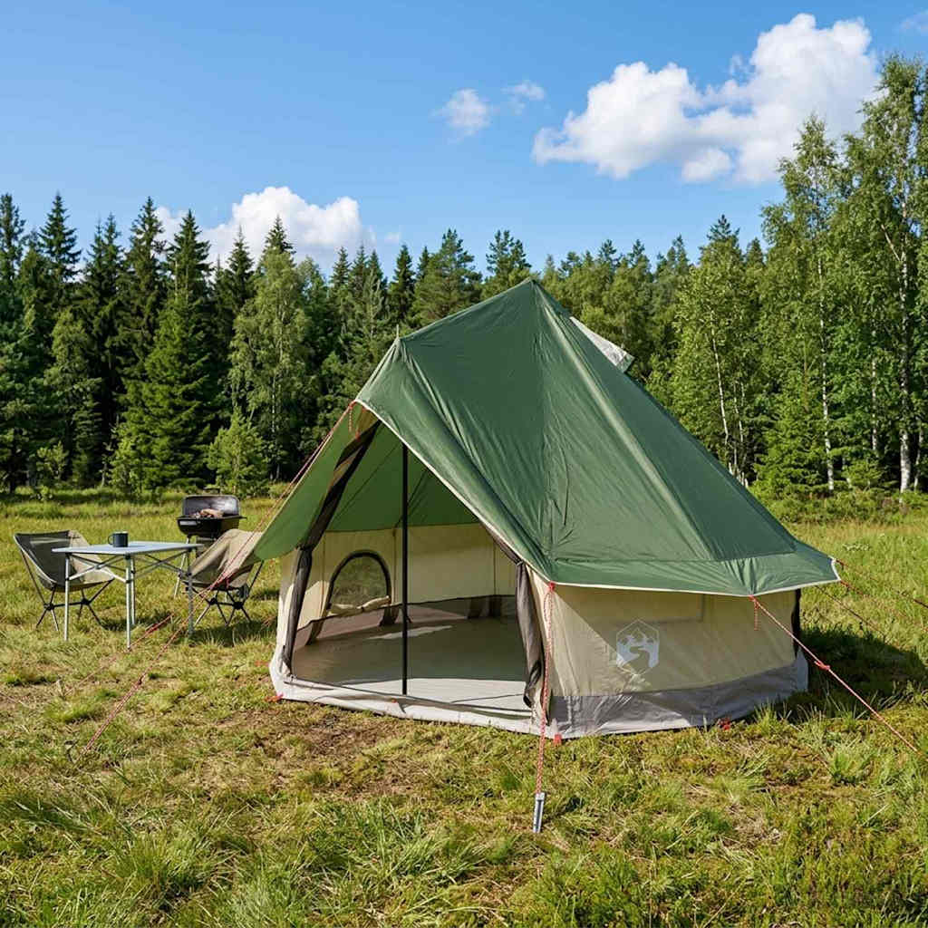 Tenda Tipi 4 persona Verde Poliestere e Acciaio