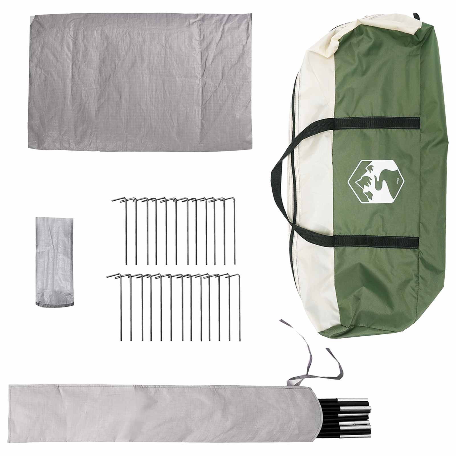 Tenda Tipi 4 persona Verde Poliestere e Acciaio