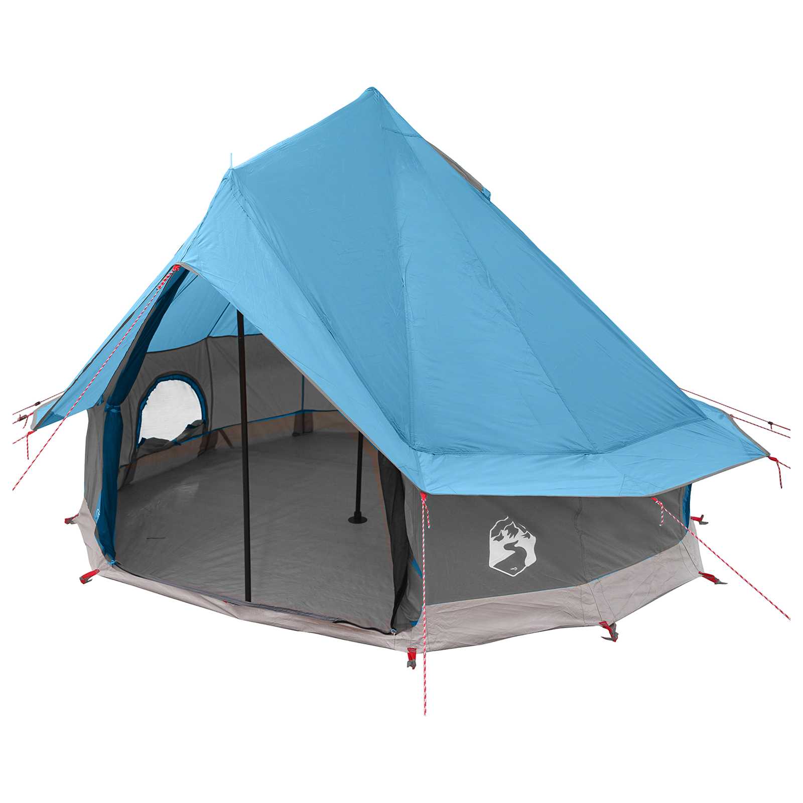 Tenda Tipi 4 persona Blu Poliestere e Acciaio