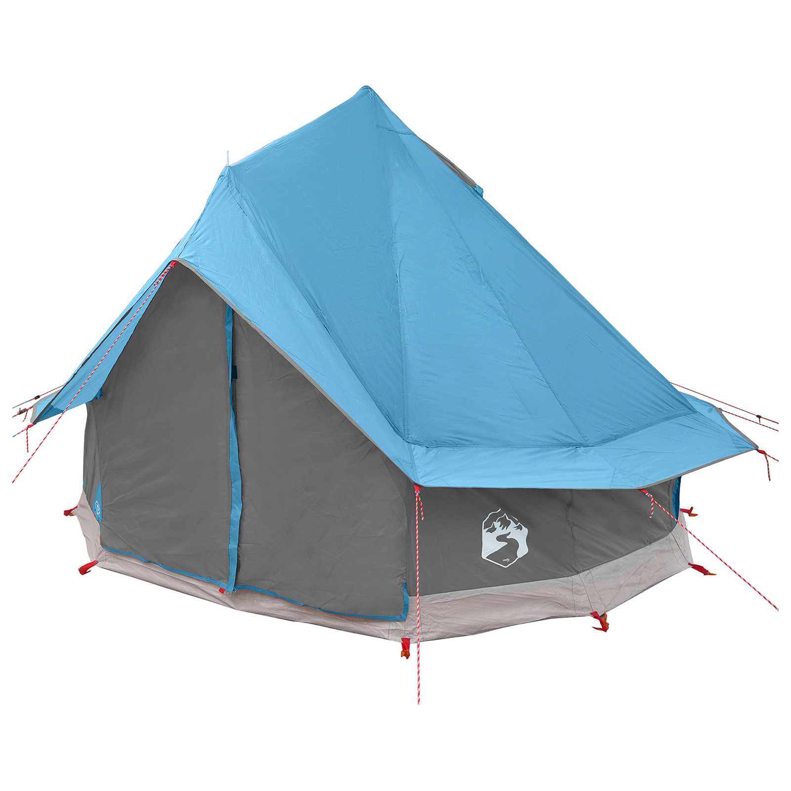 Tenda Tipi 4 persona Blu Poliestere e Acciaio
