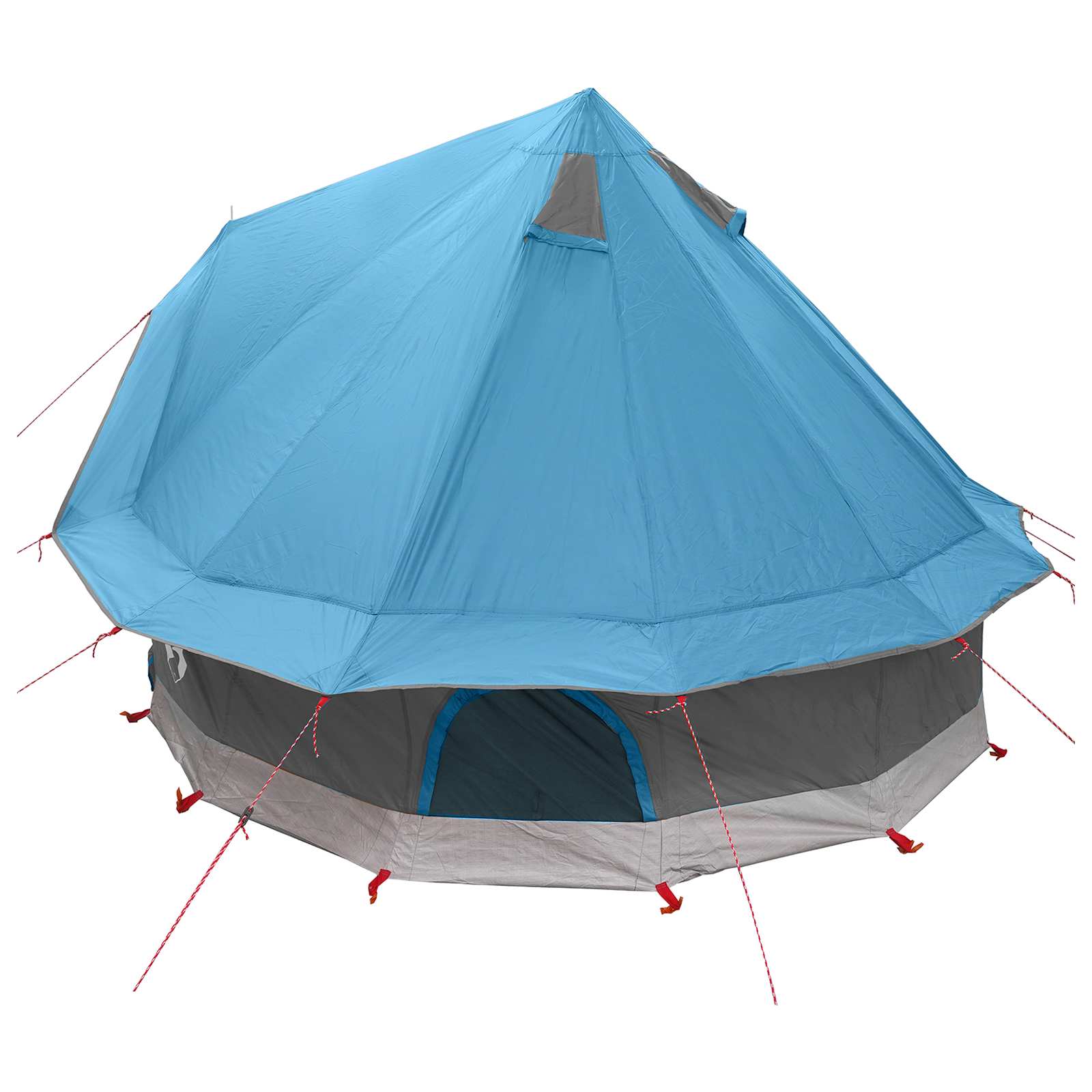 Tenda Tipi 4 persona Blu Poliestere e Acciaio