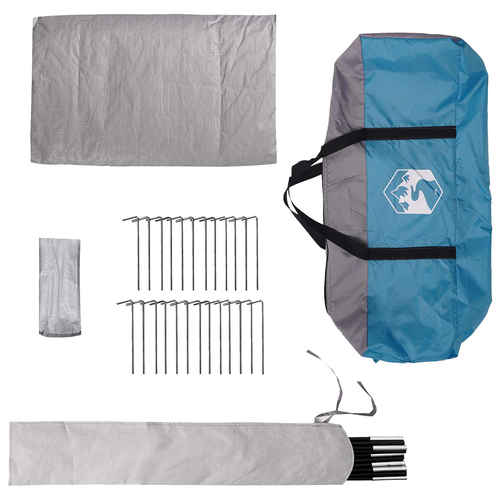 Tenda Tipi 4 persona Blu Poliestere e Acciaio