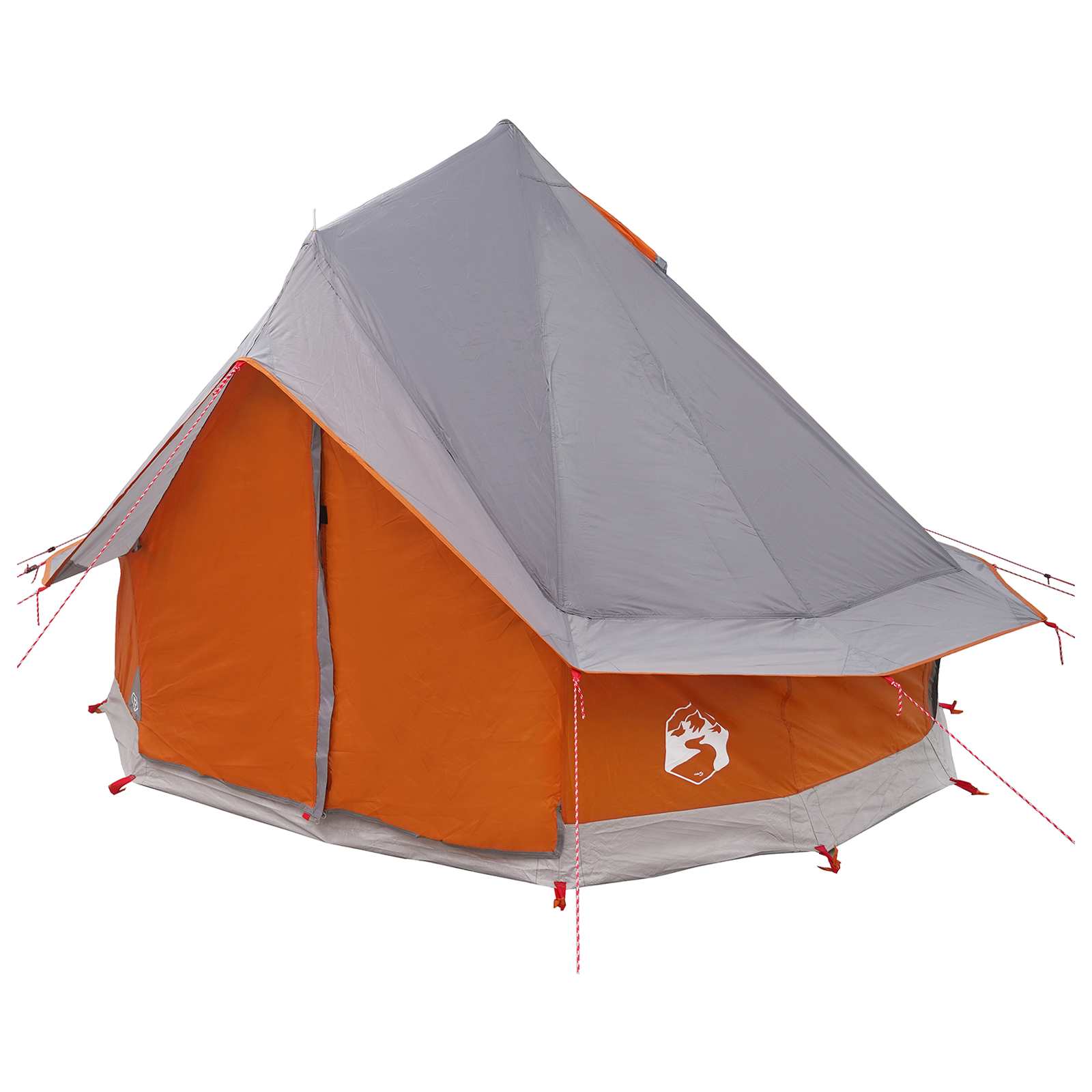 Tenda Tipi 4 persona Grigio e arancione Poliestere e Acciaio