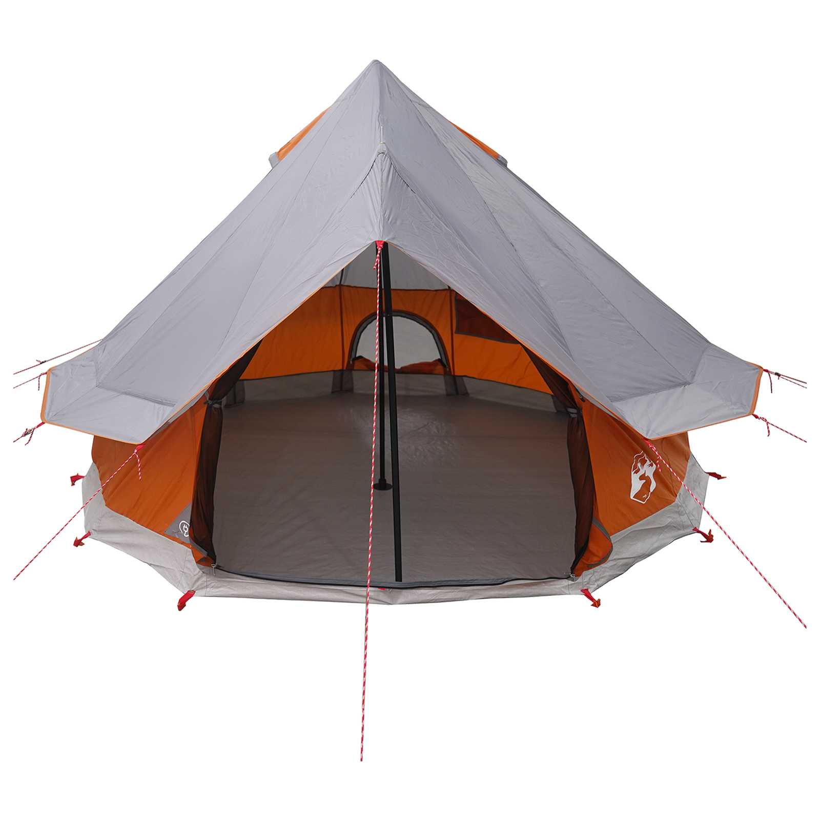Tenda Tipi 4 persona Grigio e arancione Poliestere e Acciaio