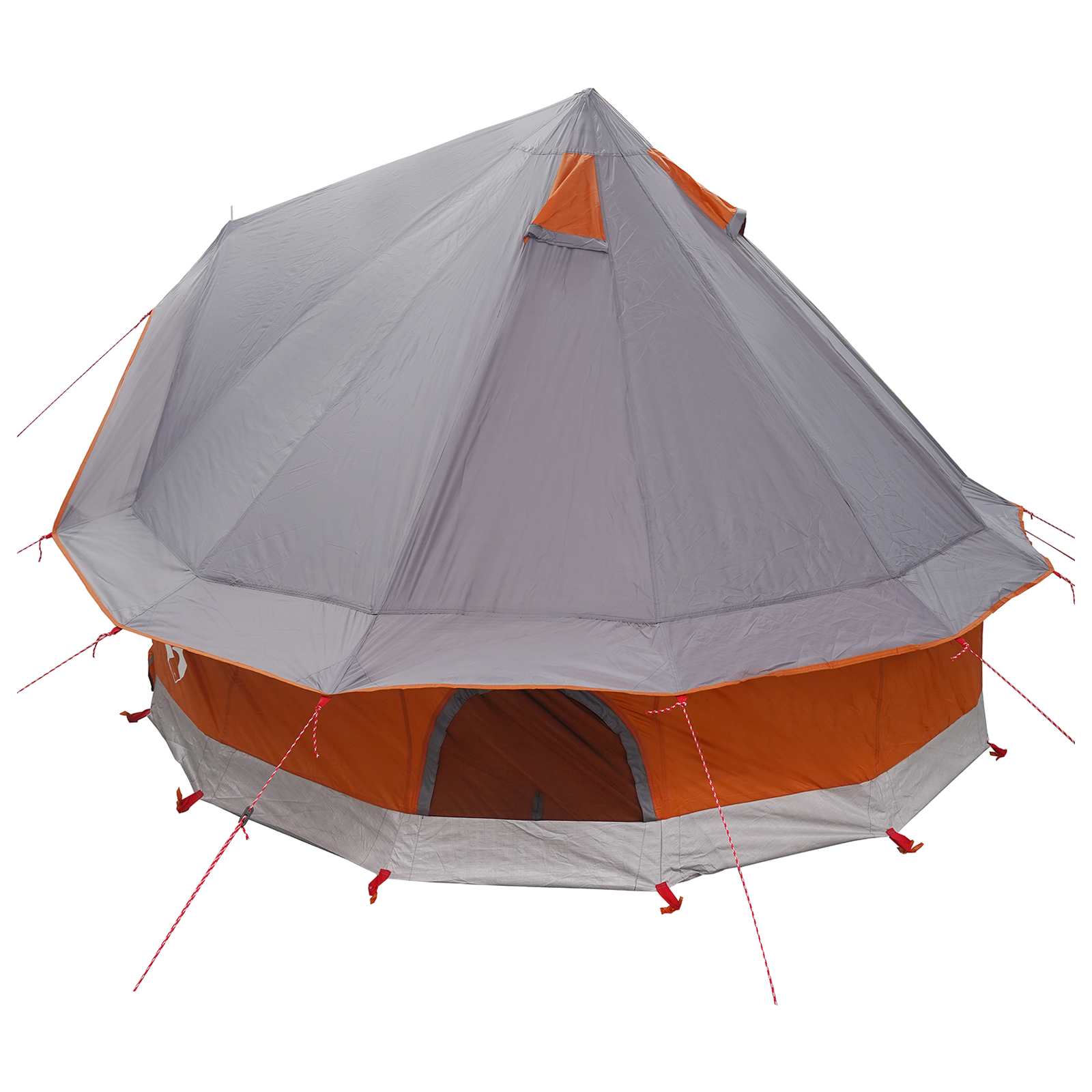 Tenda Tipi 4 persona Grigio e arancione Poliestere e Acciaio