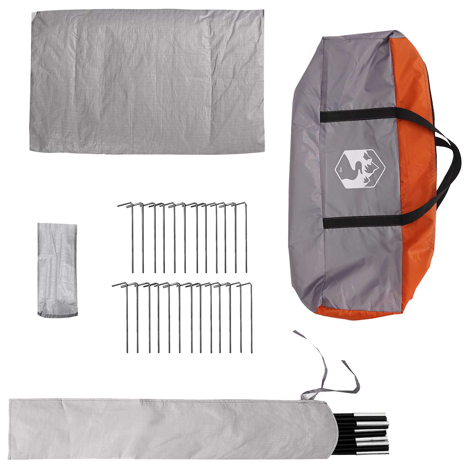 Tenda Tipi 4 persona Grigio e arancione Poliestere e Acciaio