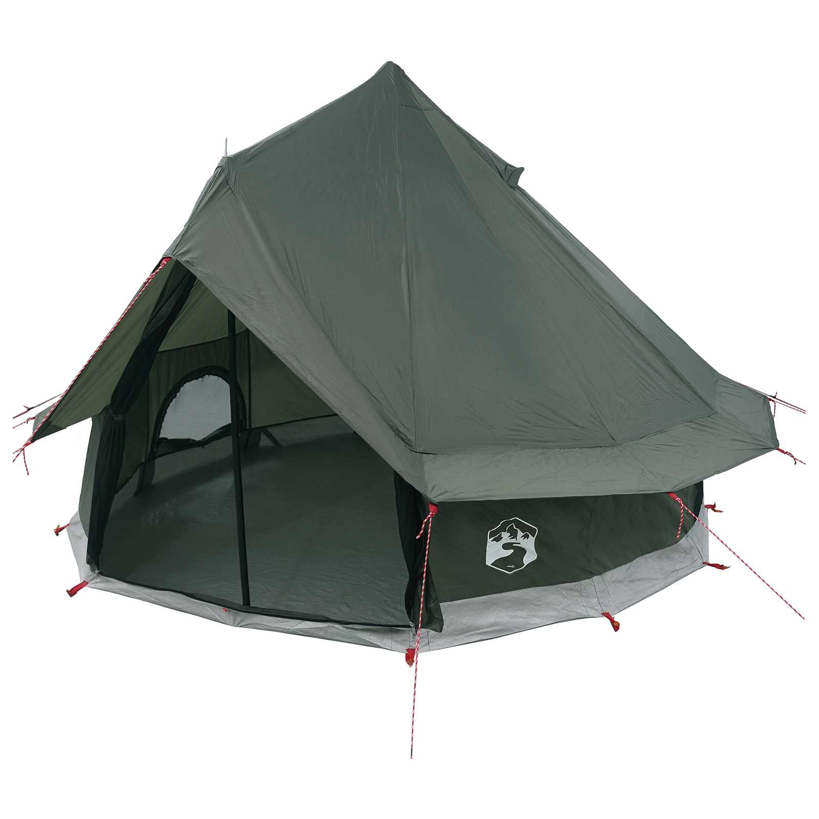 Tenda Tipi 4 persona Verde militare Poliestere e Acciaio