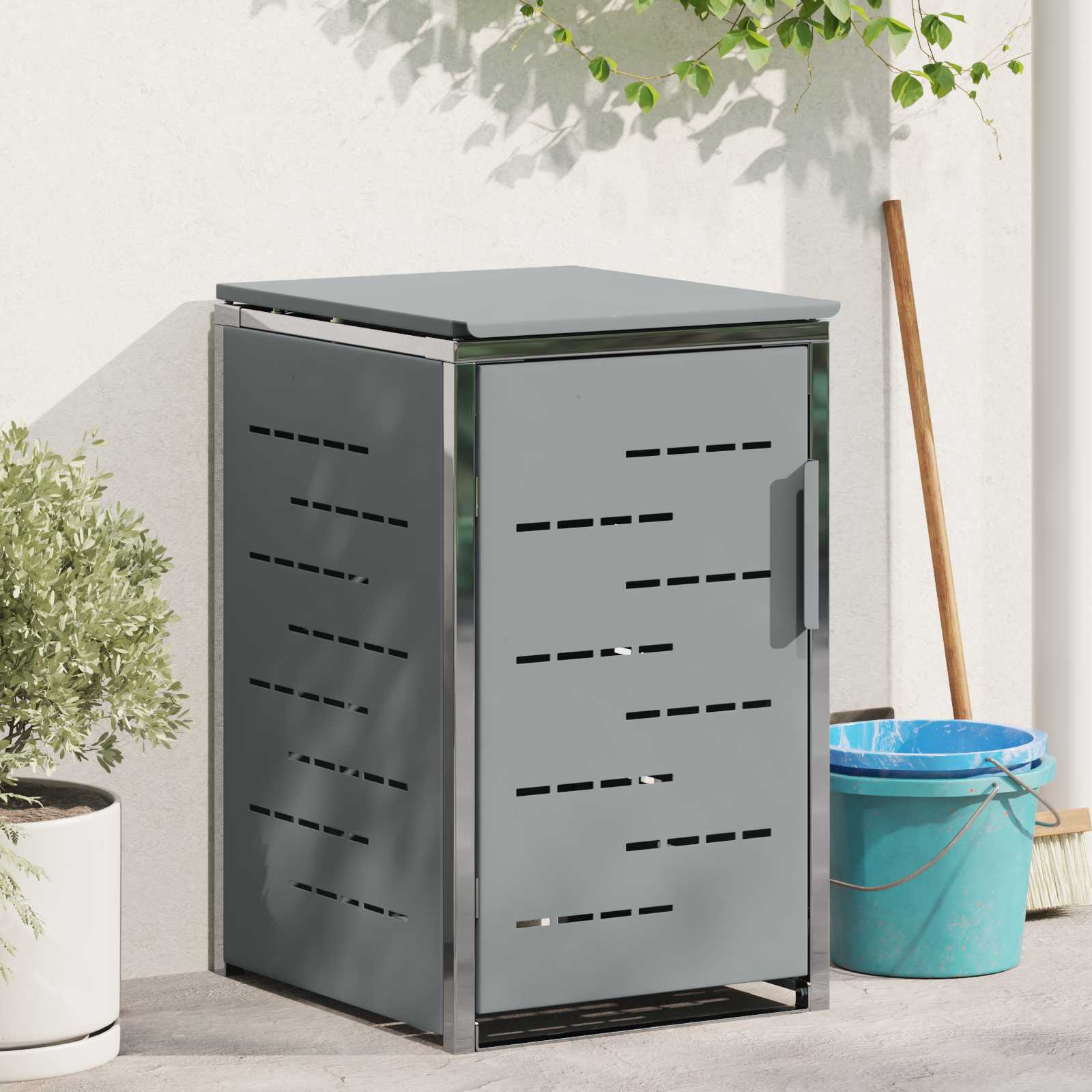 Stoccaggio contenitore a ruote per 1 contenitore 240L Grigio